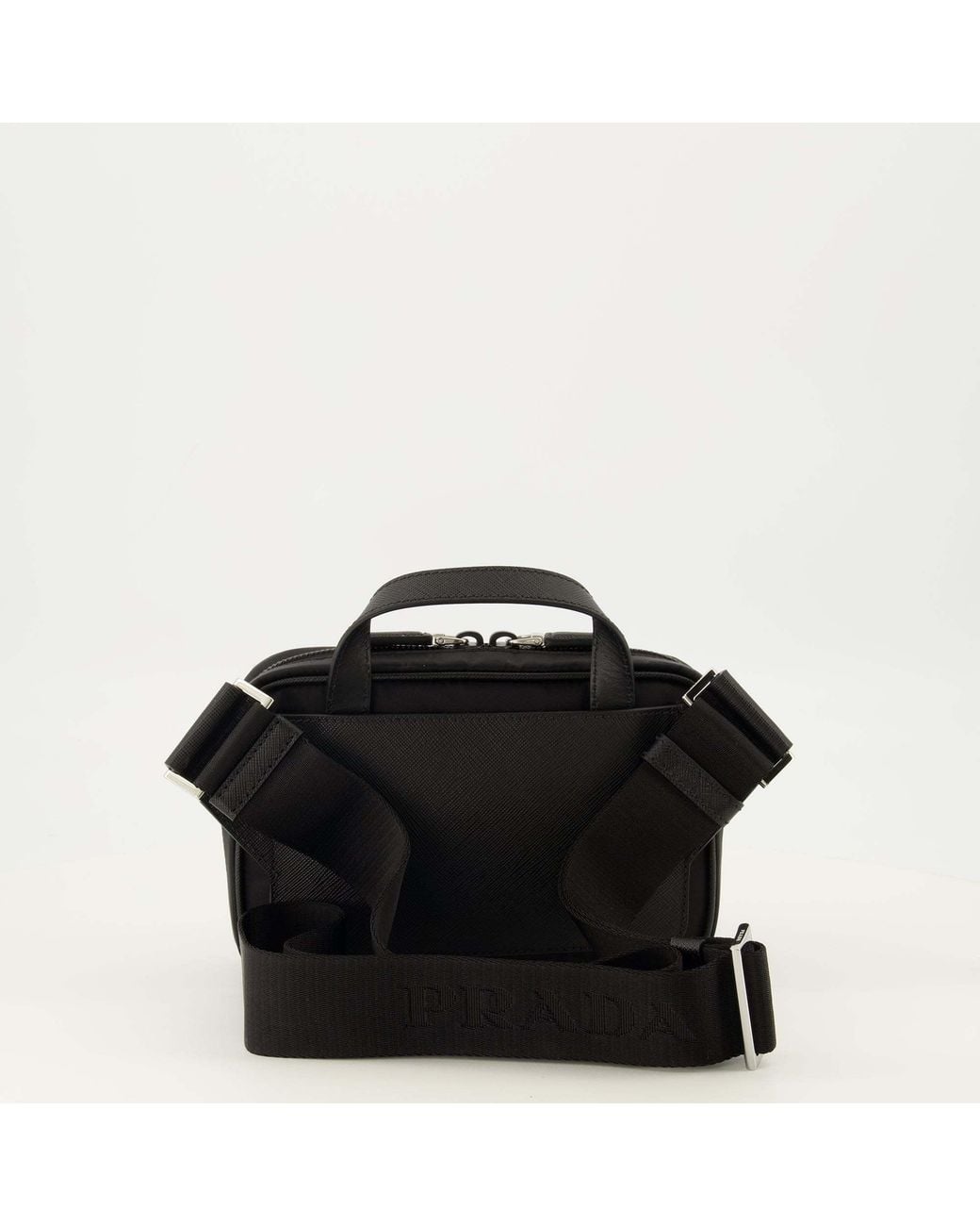 Prada Black Zipped Re-Nylon Shoulder Bag for men