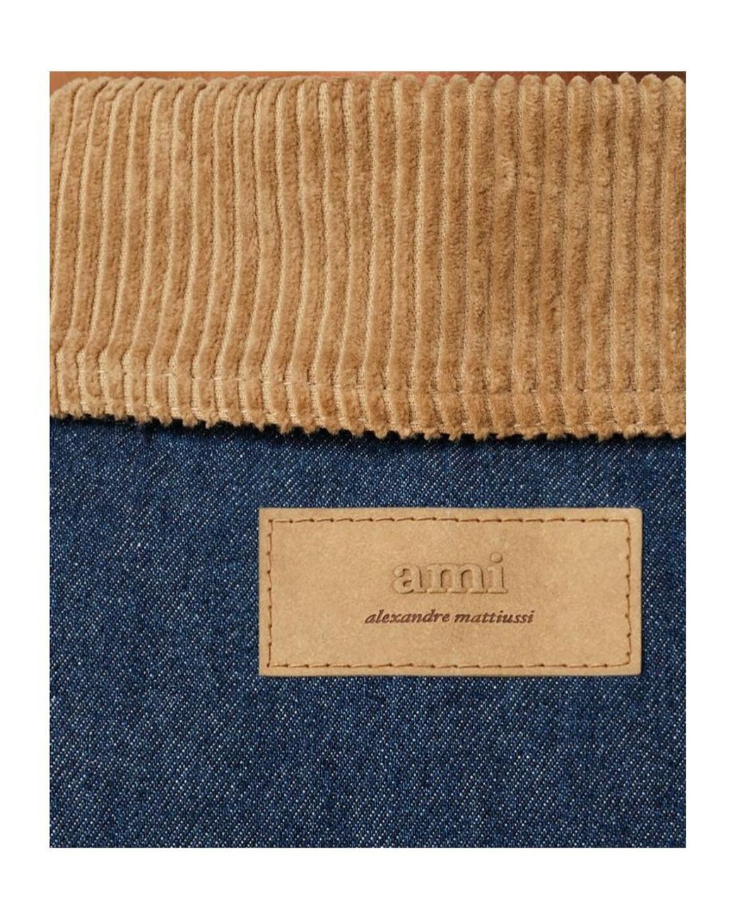 AMI Blue Padded Denim Worker Jacket for men