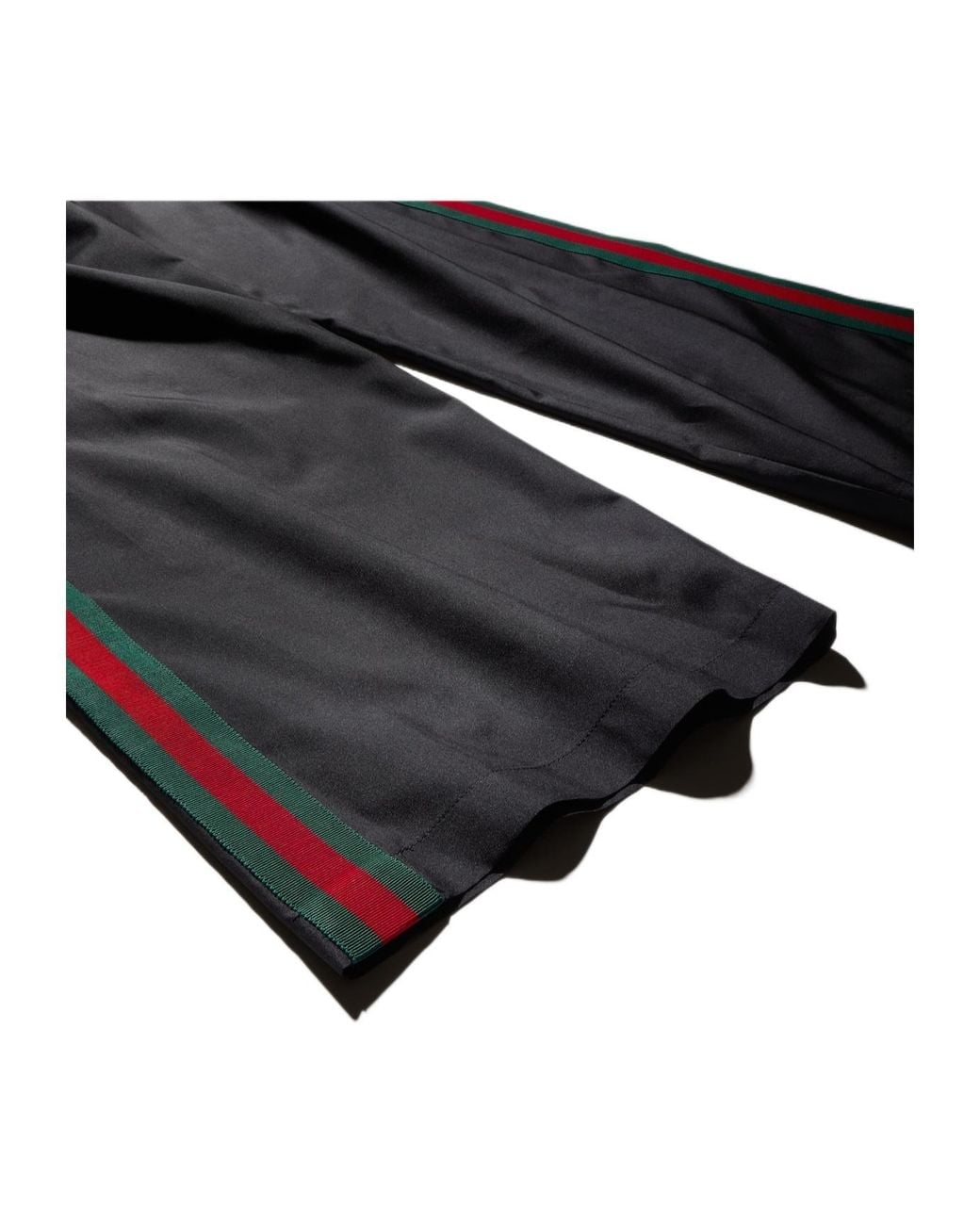 Gucci Black Silk Poplin Leisure Pants With Web for men