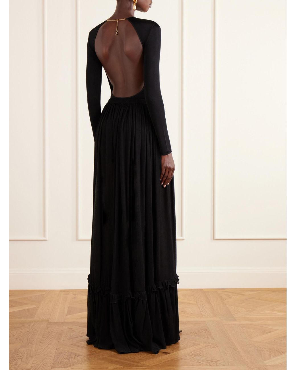 Saint Laurent Black Ruffled Skirt