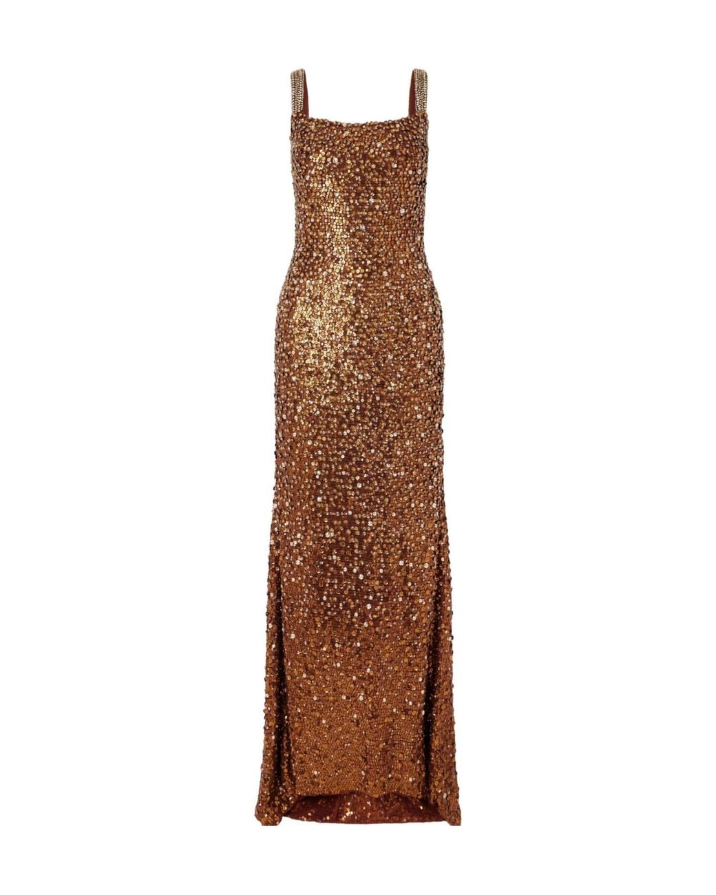 Jenny Packham Brown Sonnet Sequined Tulle Gown