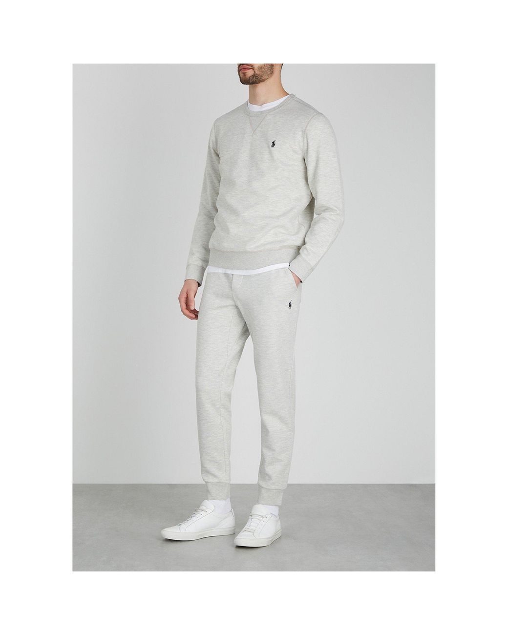 Polo Ralph Lauren White Embroidered Crew Sweatshirt for men