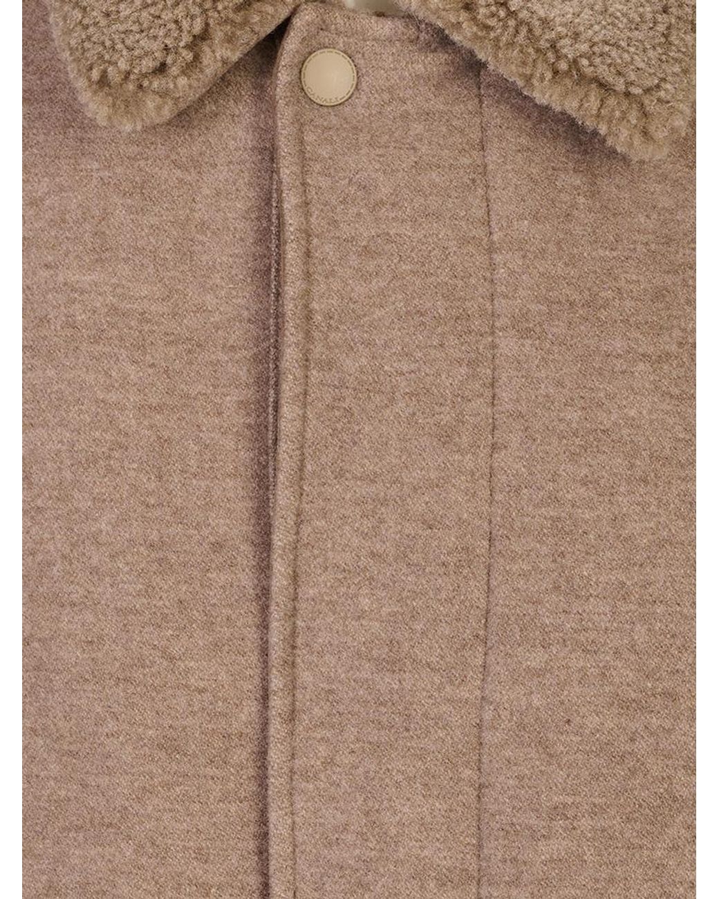 Canali Brown Shearling-Collar Jacket for men