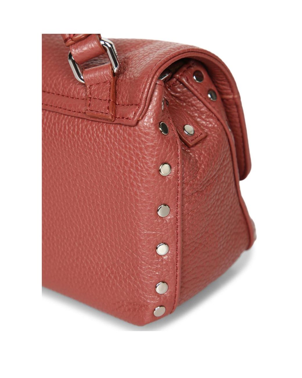 Zanellato Red Studded Top Handle Shoulder Bag