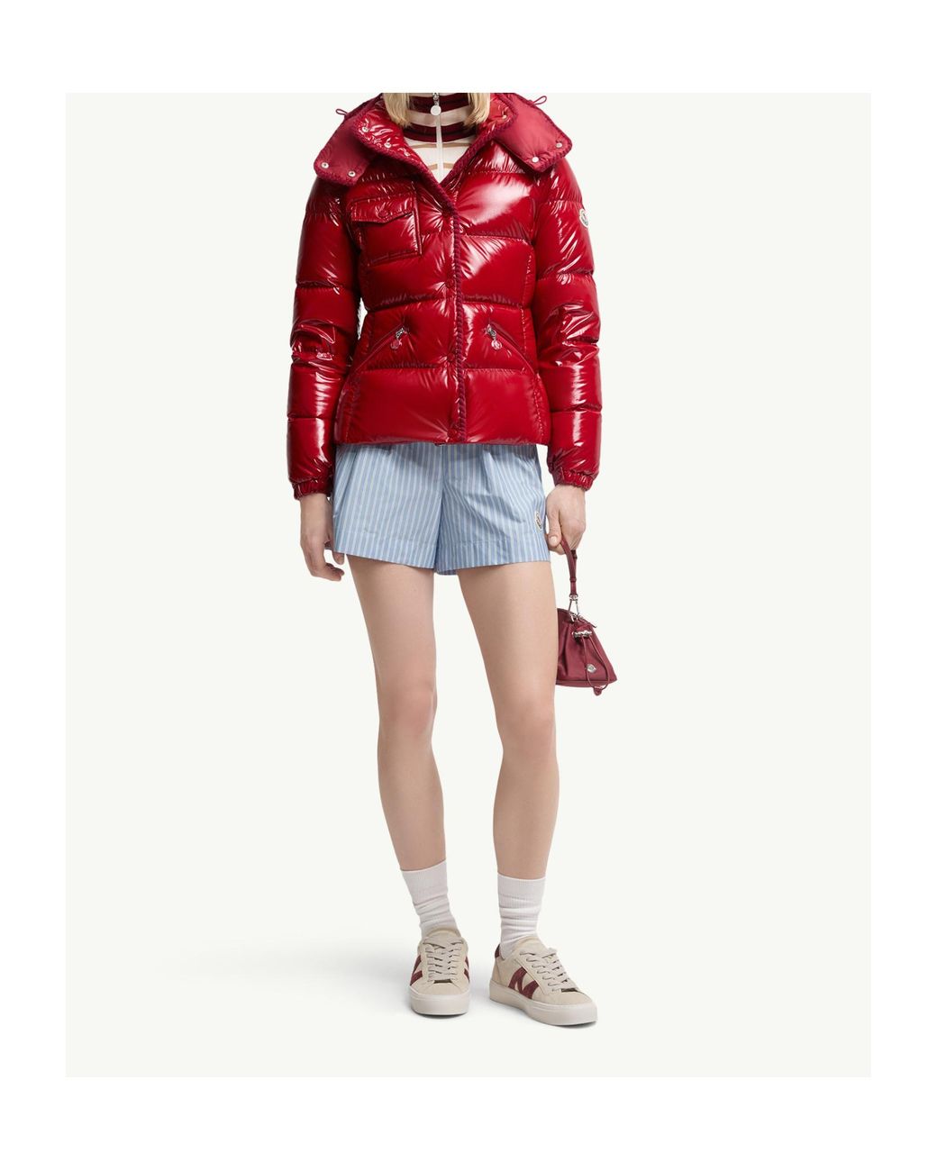 Moncler Red Hooded Padded Jacket