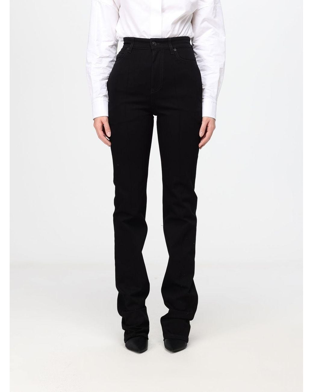 Balenciaga Black High-Rise Straight Jeans