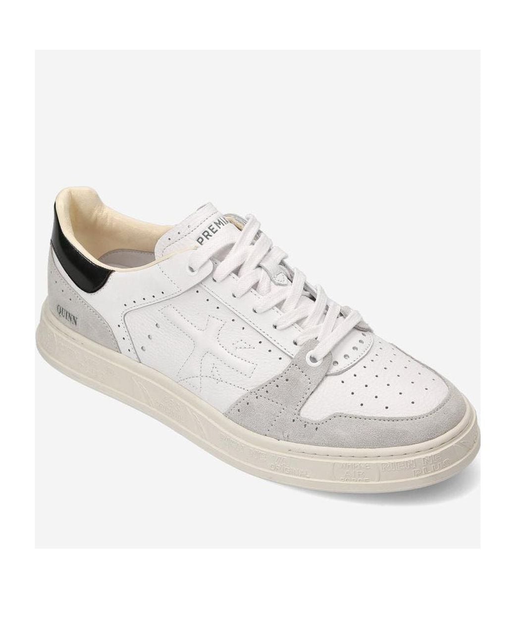 Premiata White Logo Low-Cut Casual Shoes for men
