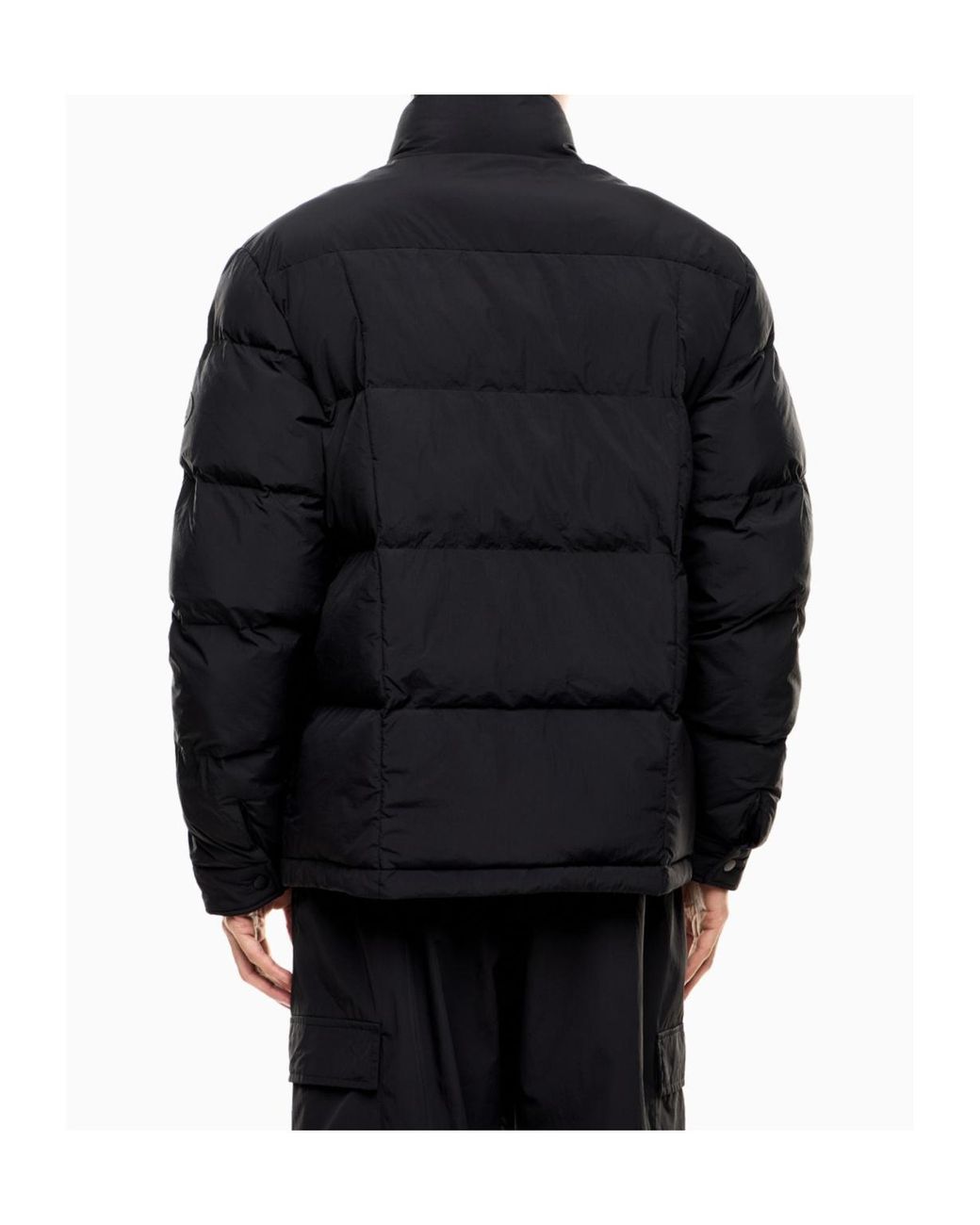 EA7 Blue Long-Sleeved Cotton-Padded Jacket for men