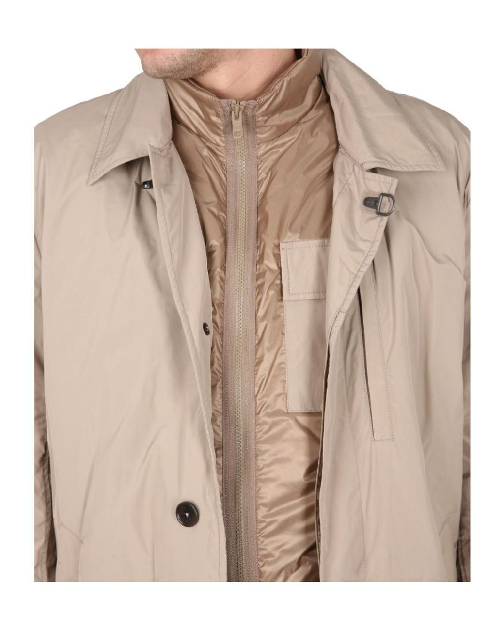 Fay Brown Single-Breasted Utility Coat for men