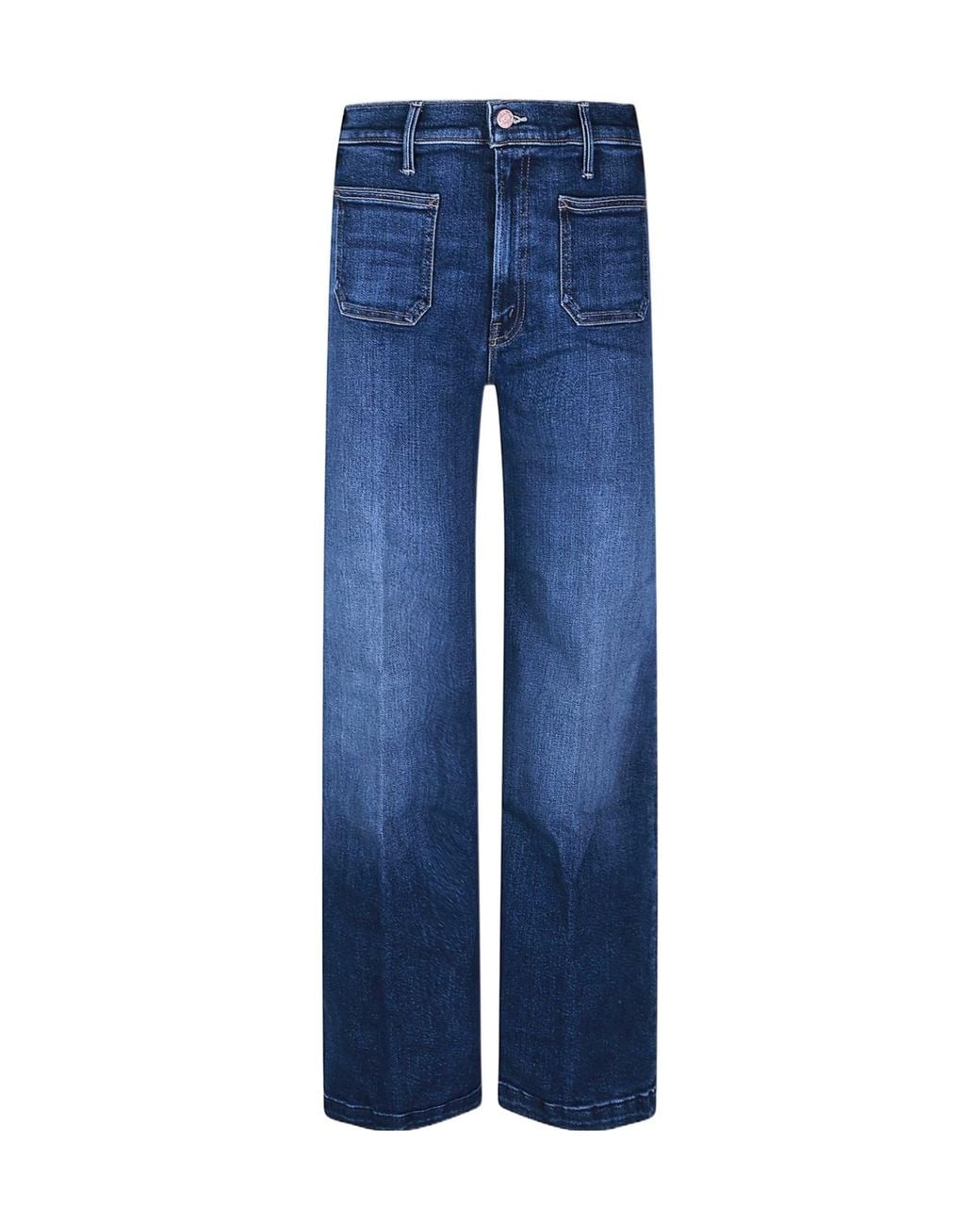 Mother Blue The Hustler Roller Patch Pocket Skimp Jeans