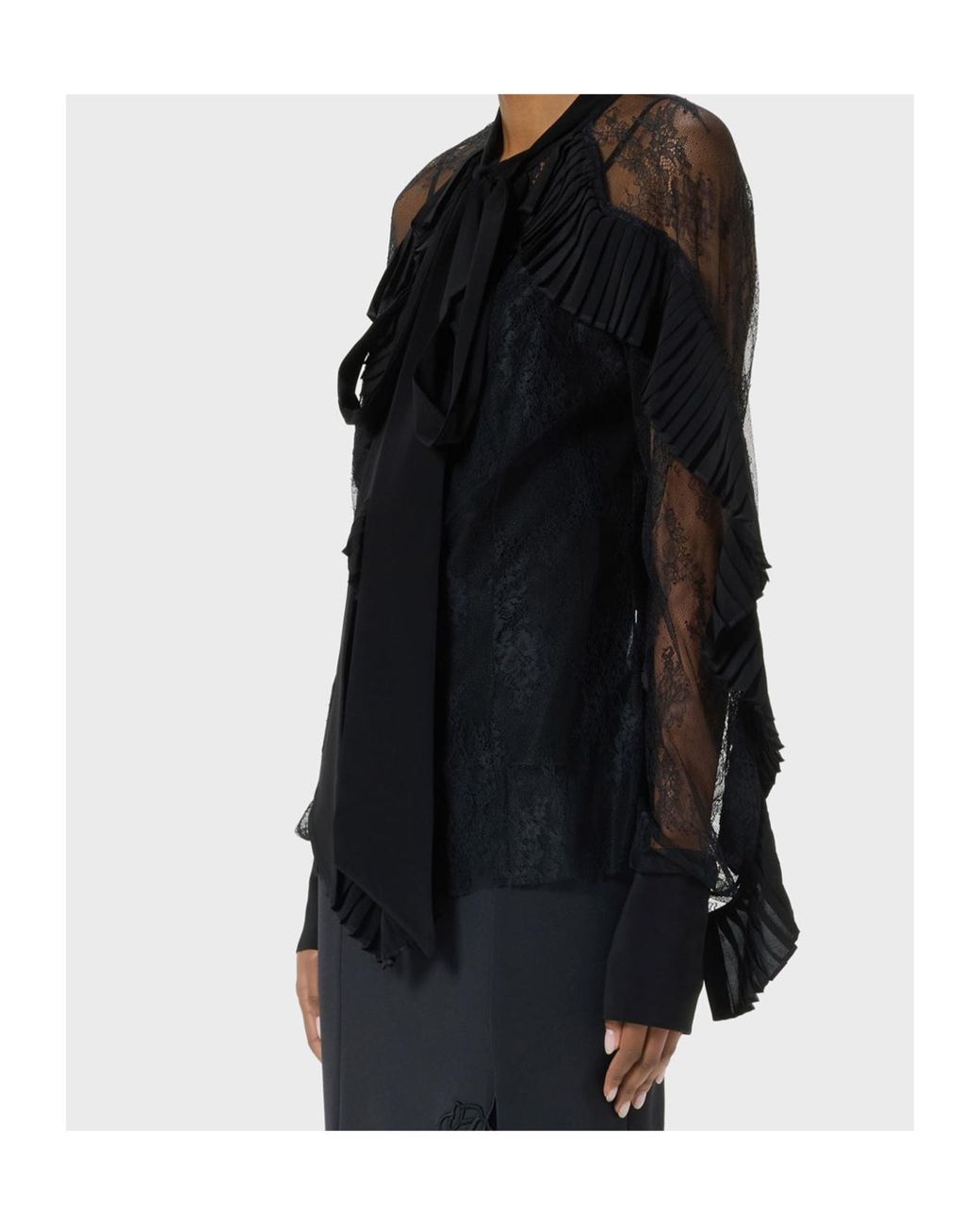 Blumarine Black Long-Sleeves Blouse