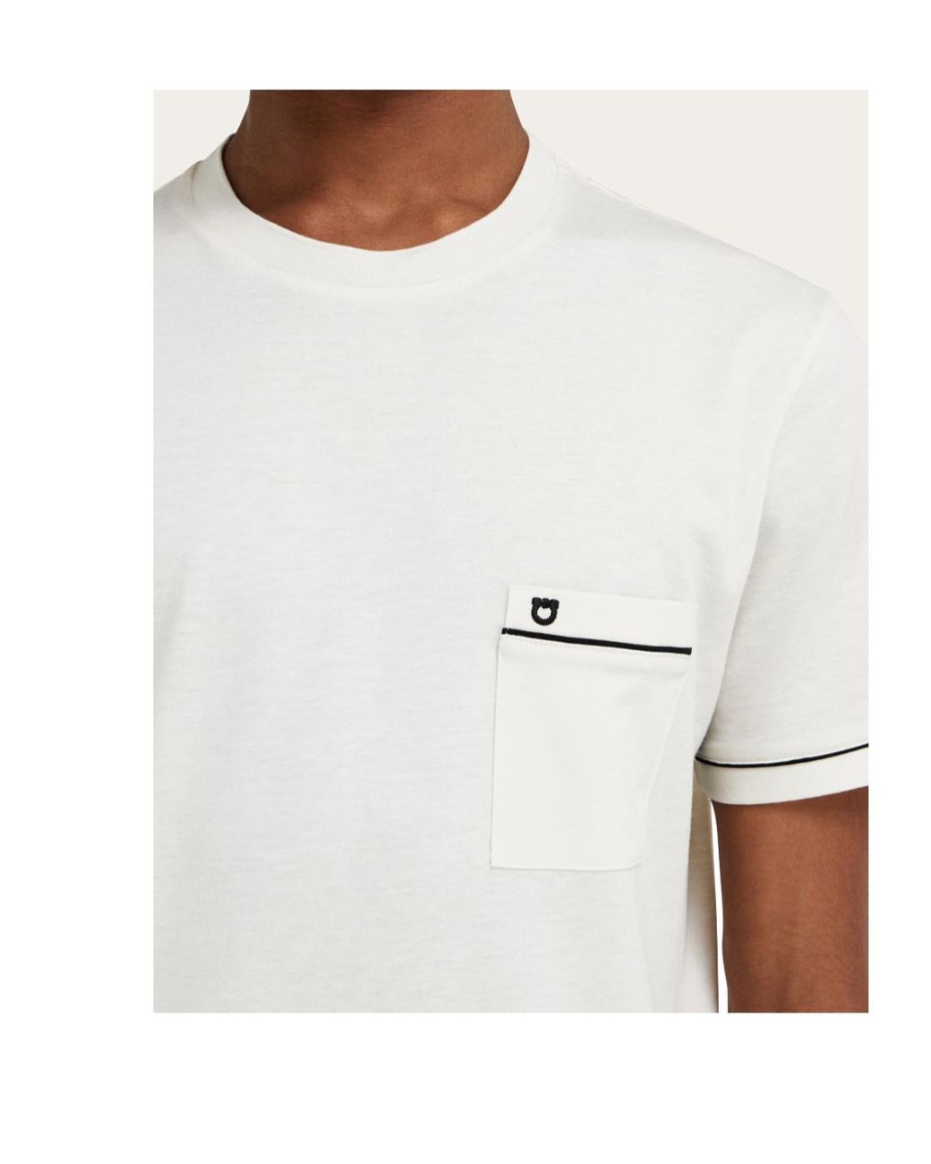 Ferragamo White Ferragamo Short Sleeve Crewneck T-Shirt for men