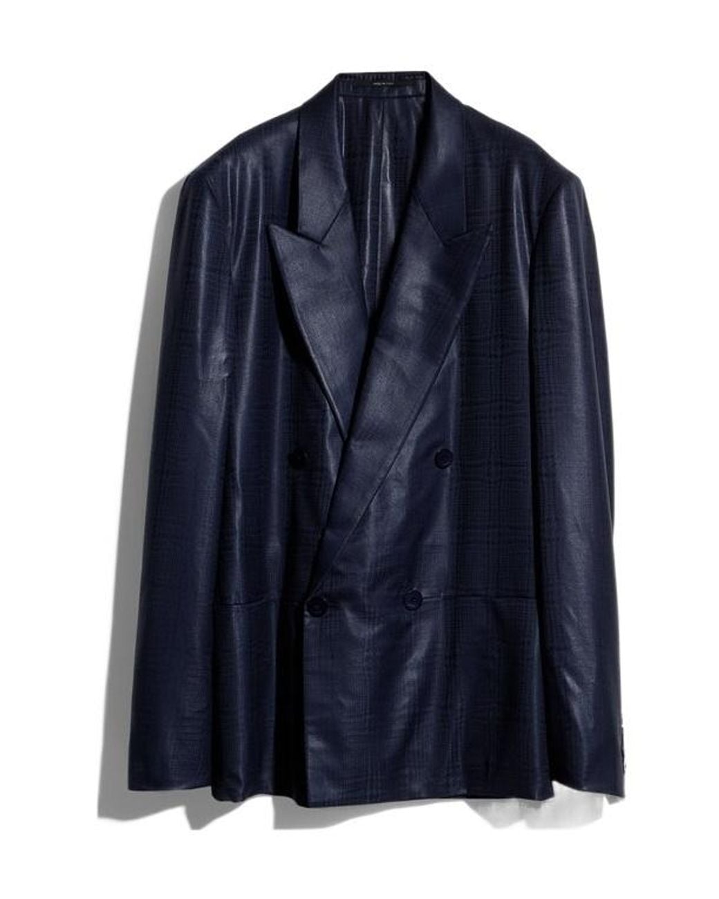 Gucci Blue Prince Of Wales Chintzed Wool Jacket