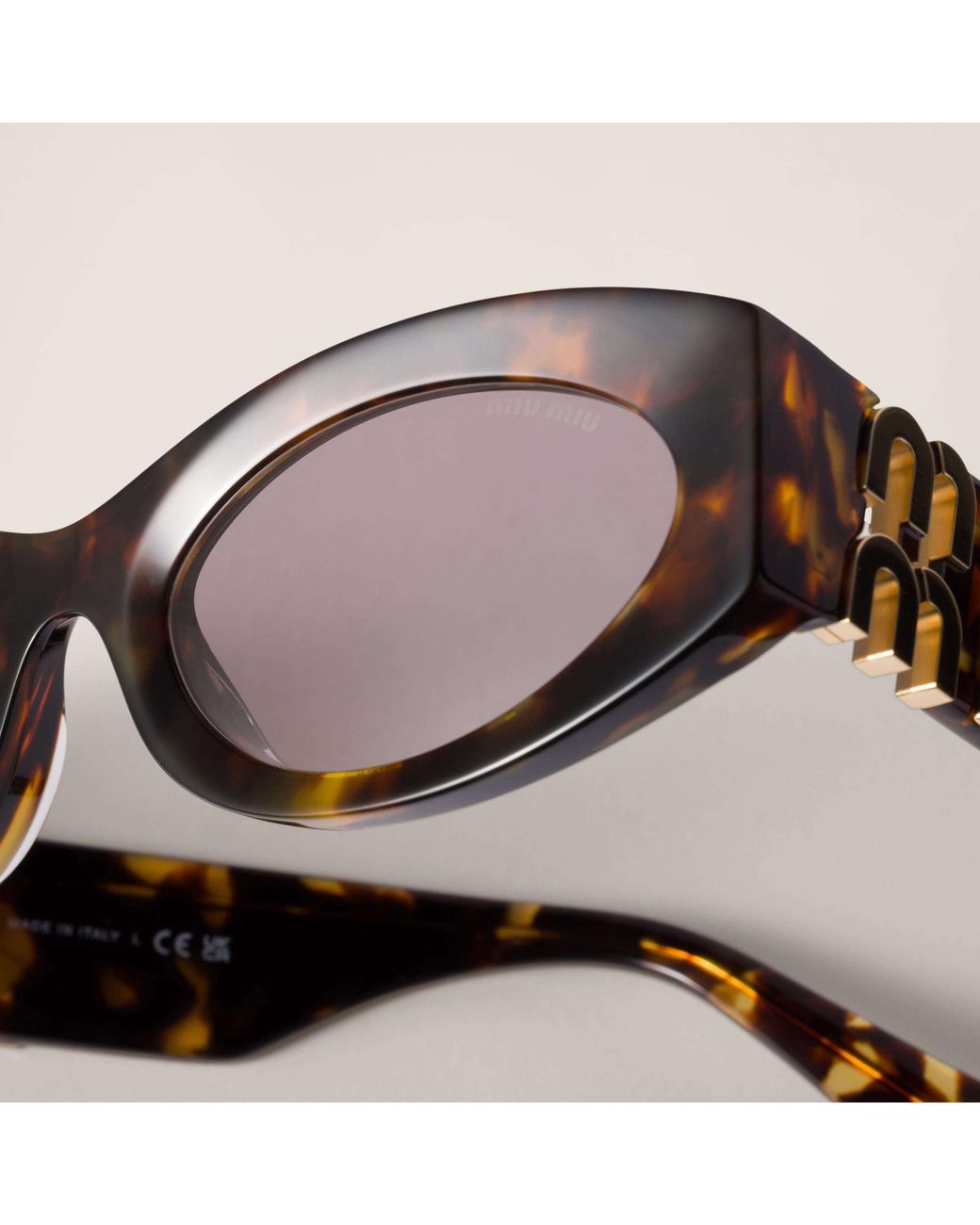 Miu Miu White Miu Glimpse Sunglasses for men