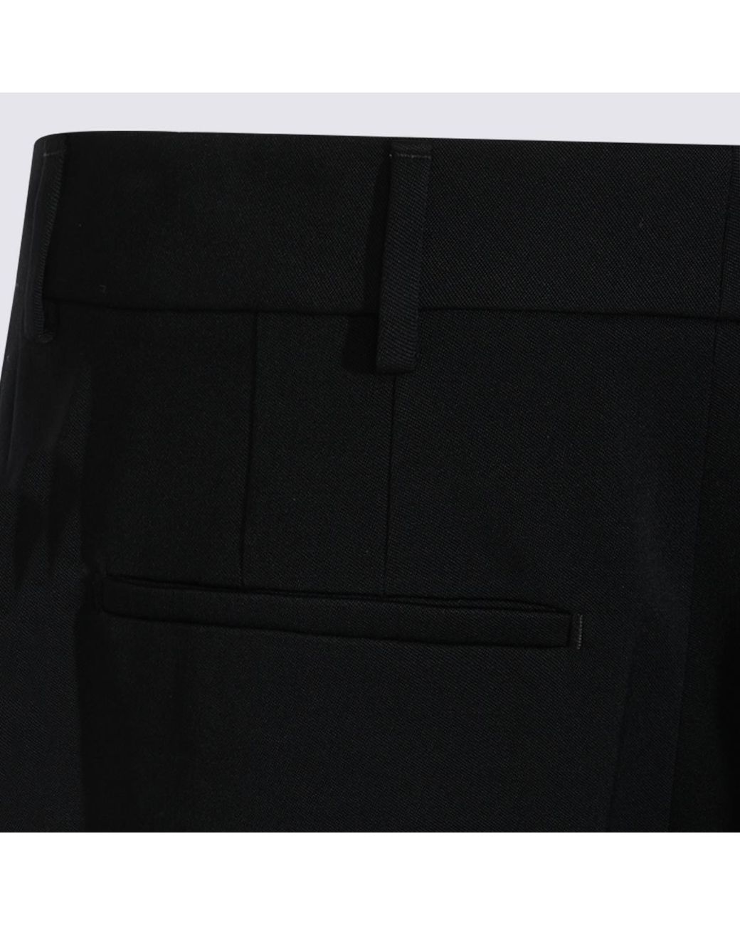 Saint Laurent Black Straight-Leg Wool Pants for men