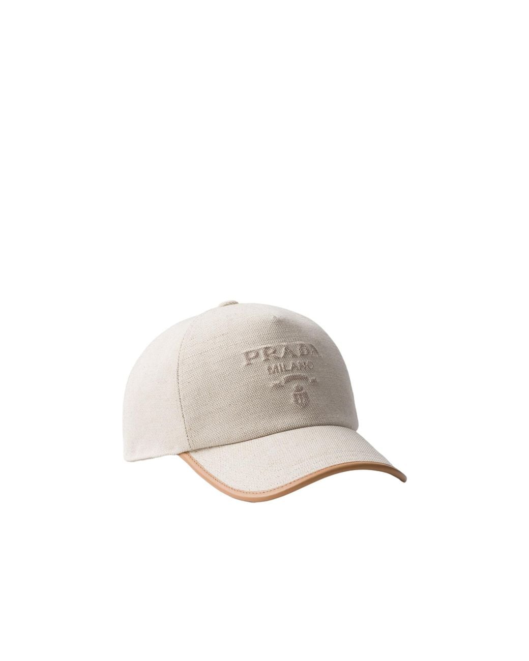 Prada White Logo-Debossed Baseball Cap