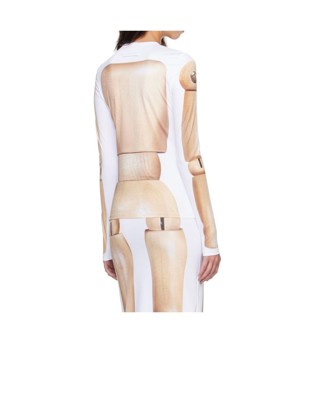 Jean Paul Gaultier White Le Top Wooden-Body T-Shirt