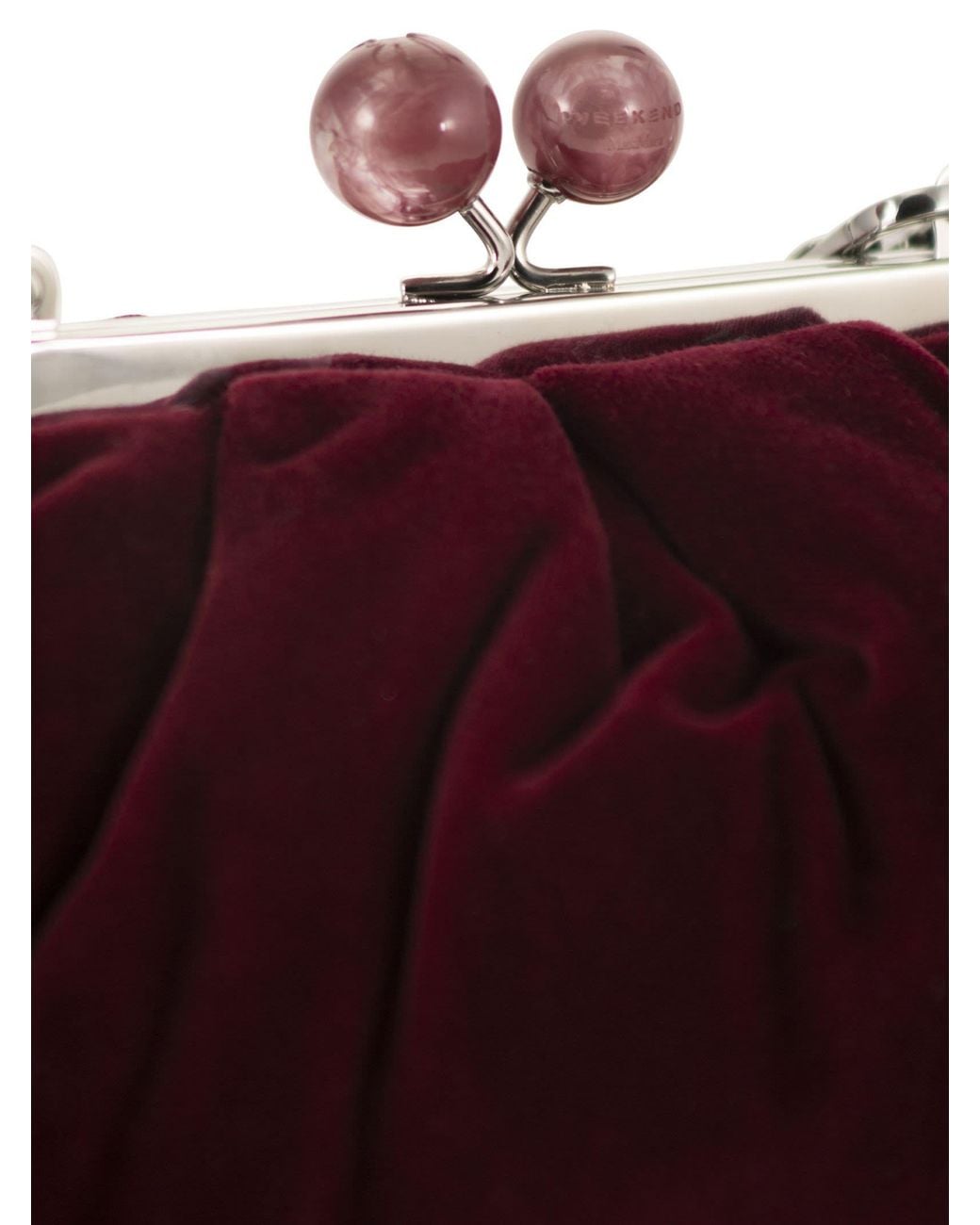 Weekend by Maxmara Red Wkagiochi Velvet Chain Clutch Bag