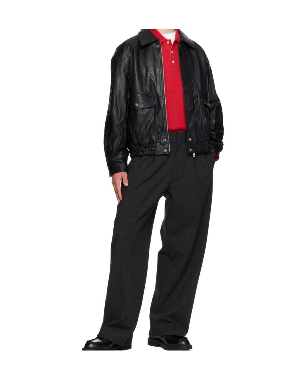 DUNST Black Oversized Leather Jacket