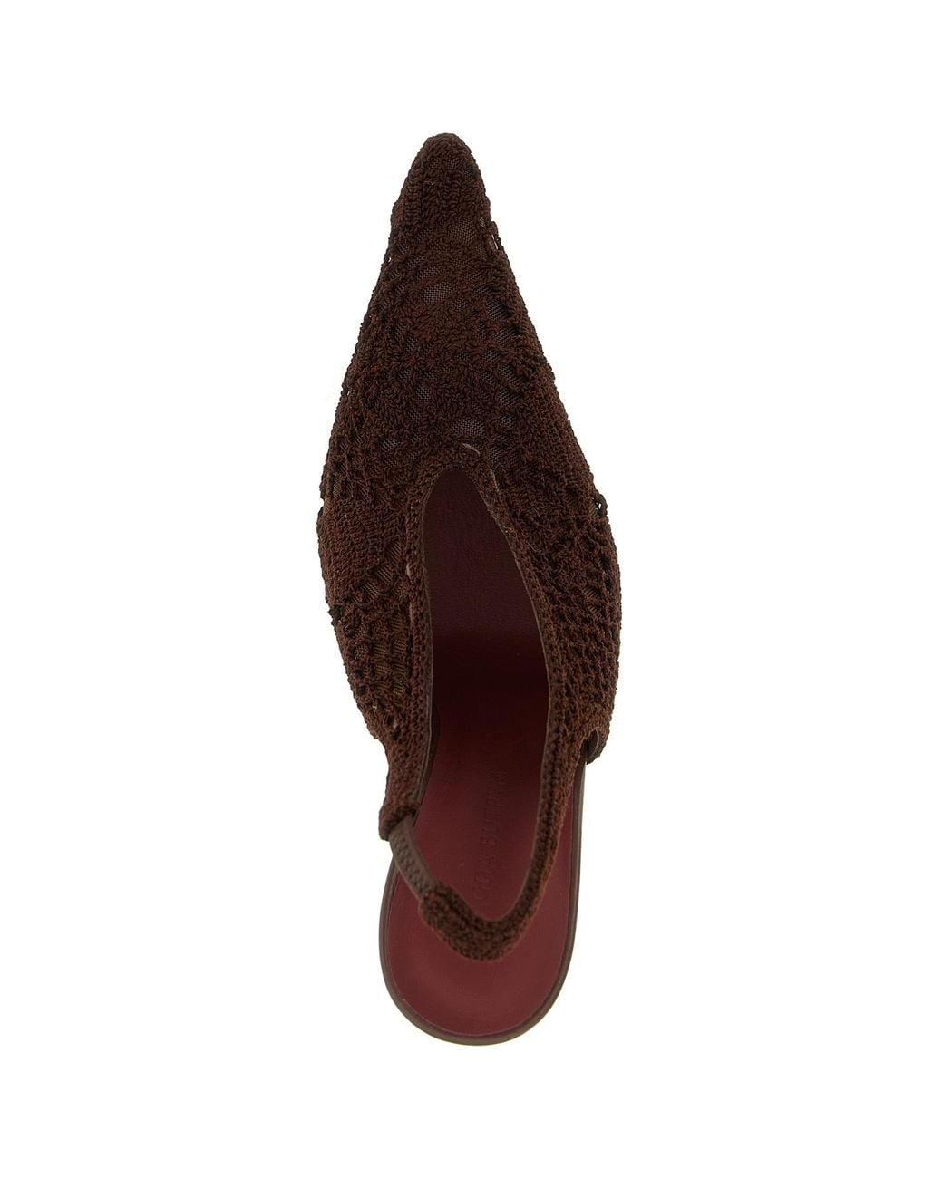 Magda Butrym Brown Crochet Slingback