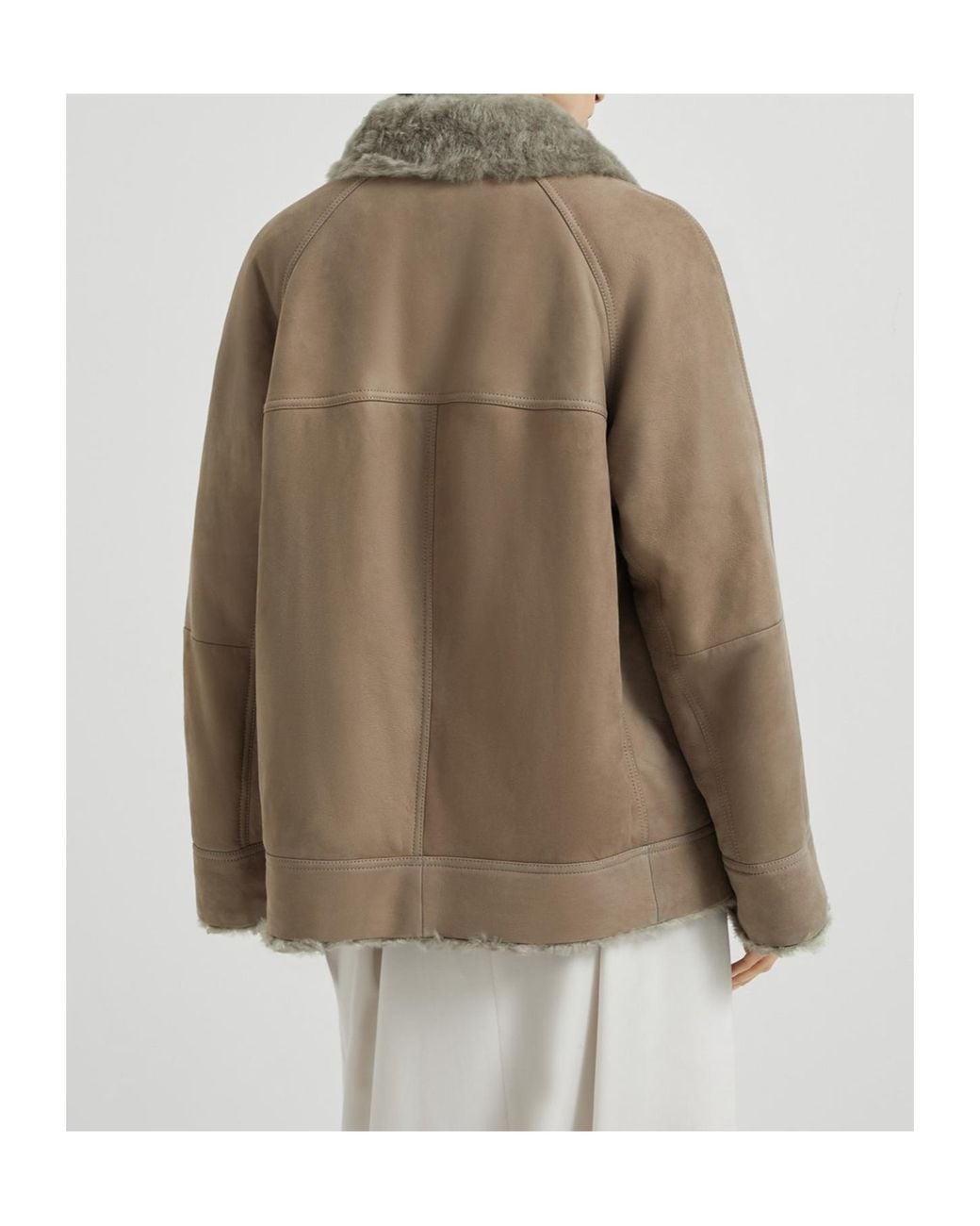 Brunello Cucinelli Brown Fuzzy Outerwear Jacket