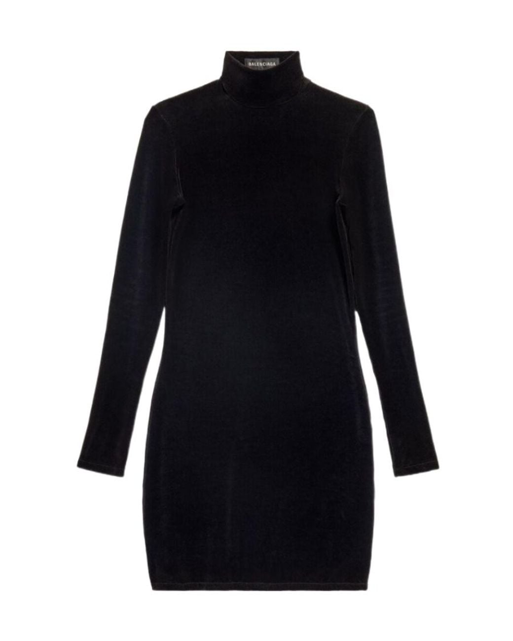 Balenciaga Blue Embellished-Logo High-Neck Mini Dress
