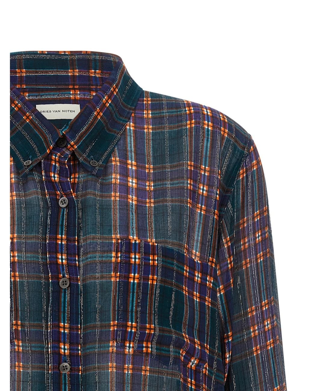 Dries Van Noten Blue Cheers Checked Shirt