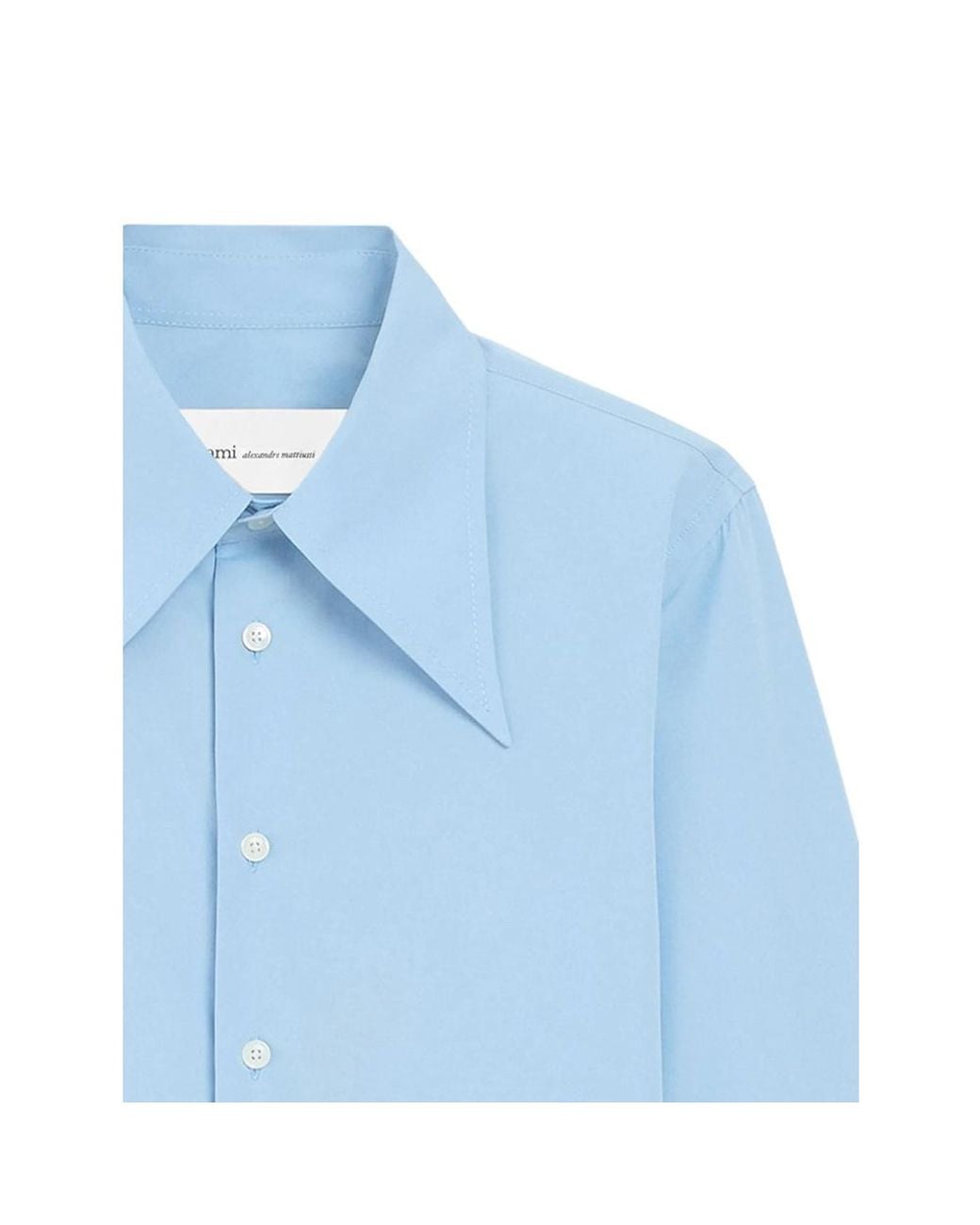 AMI Blue Ami Long Sleeve Buttoned Shirt