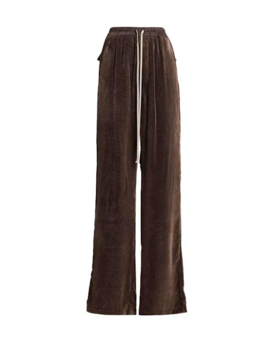 Rick Owens Brown Dietrich Velvet Drawstring Pants