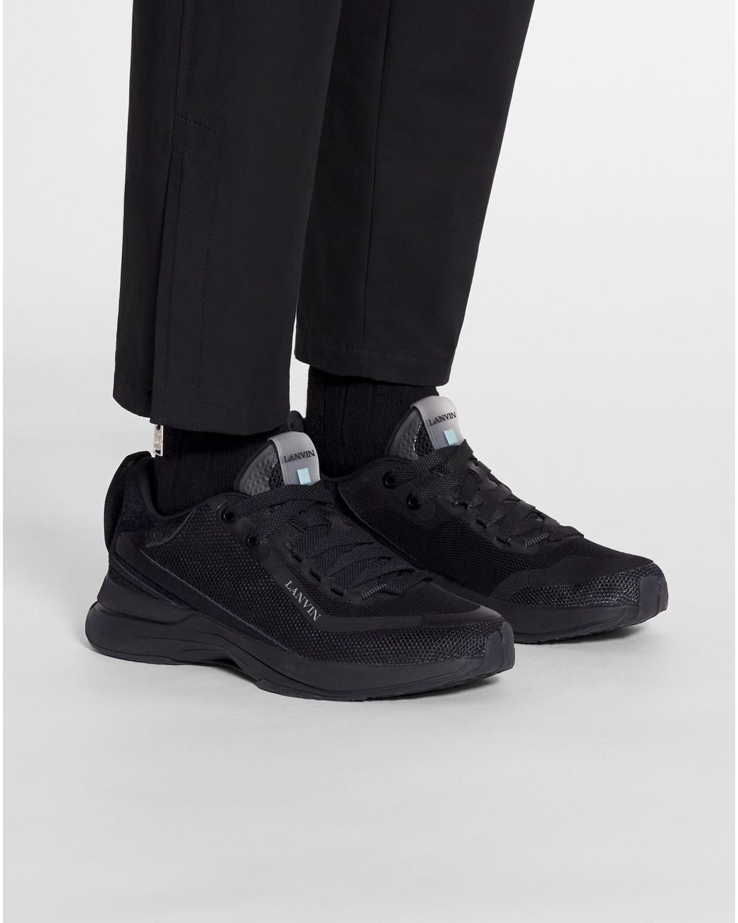Lanvin Black L-I Mesh Sneakers for men