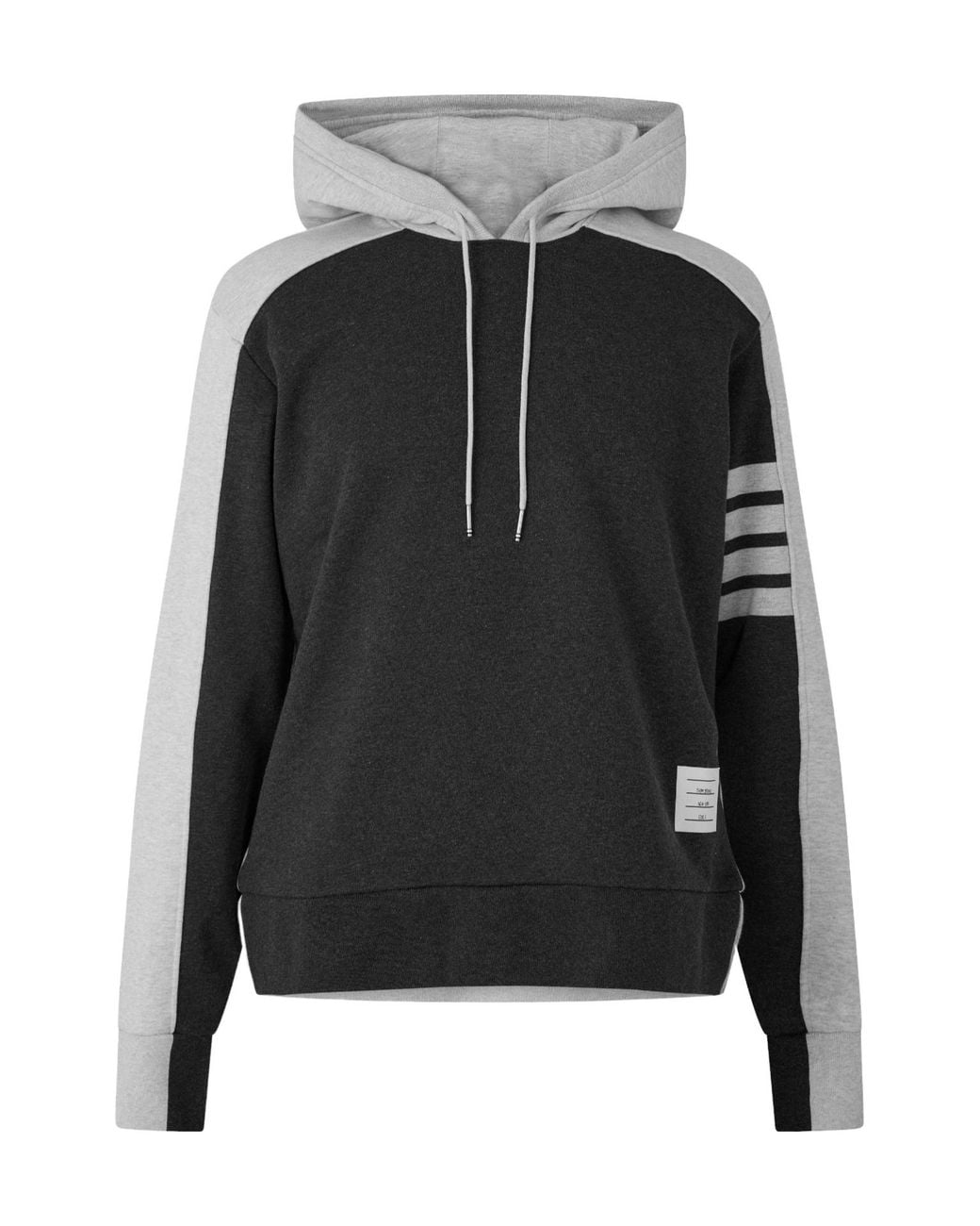 Thom Browne Black Block Hooded Sweatshirt for men