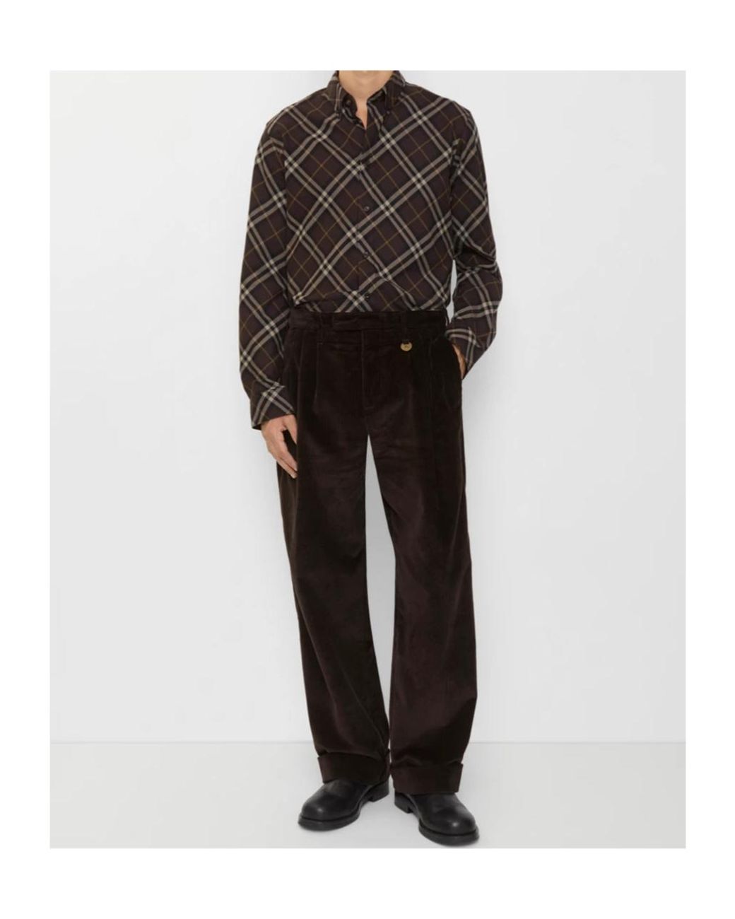 Burberry Blue Straight-Leg Corduroy Trousers for men