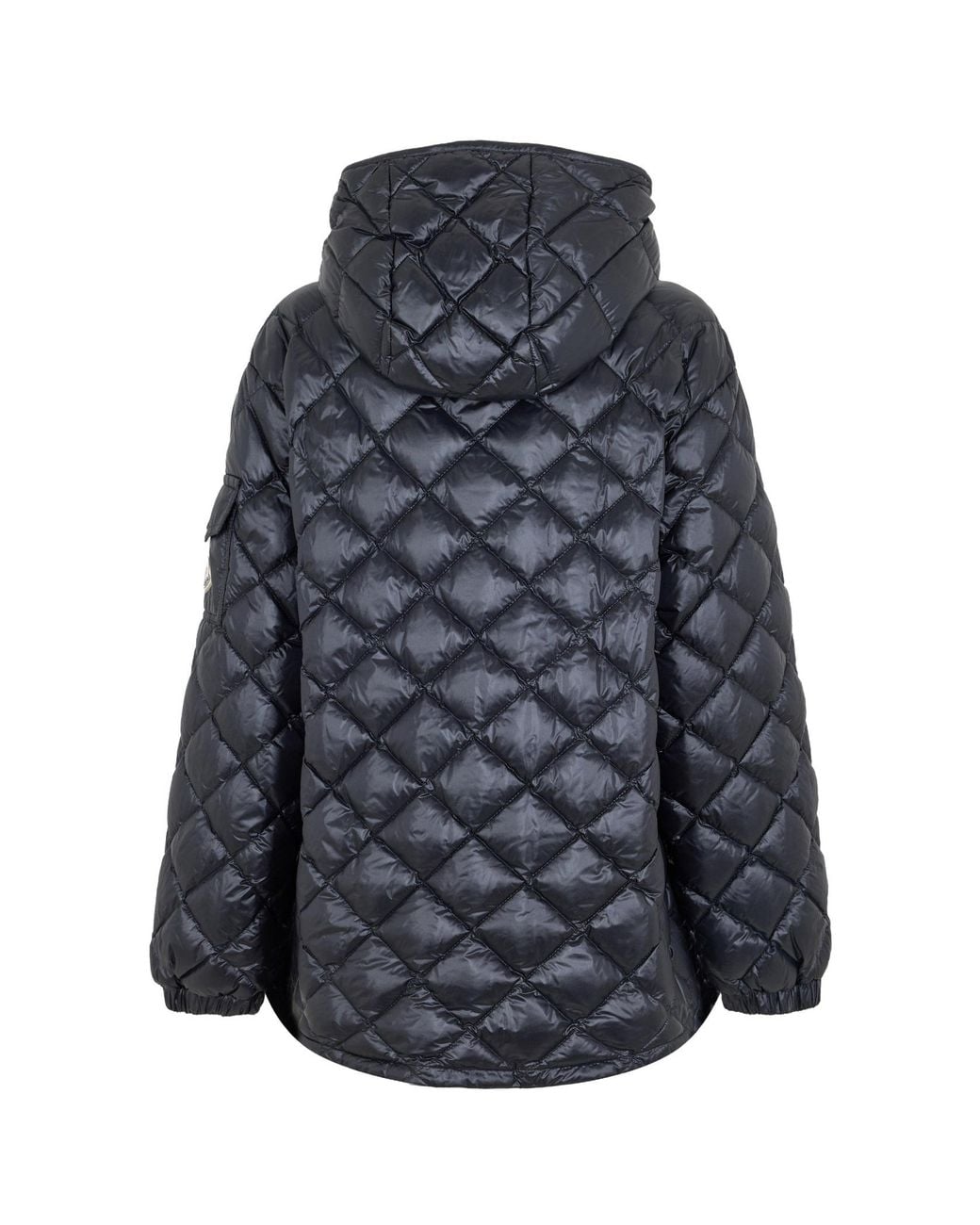 Moncler Blue Diamond-Quilted Hooded Puffer Jacket