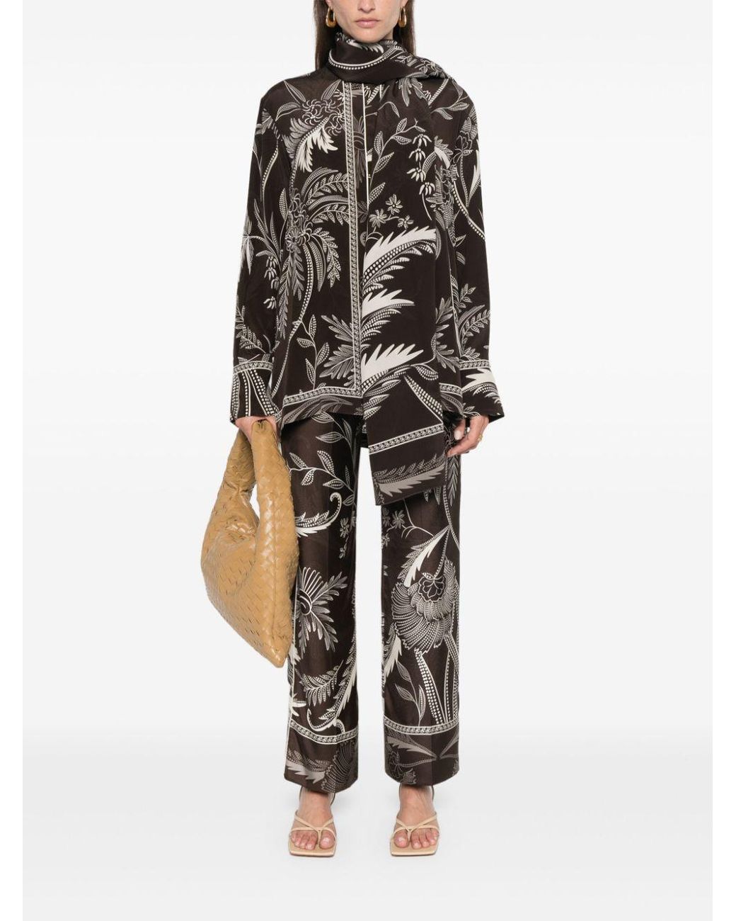 F.R.S For Restless Sleepers Black Botanical-Print Shirt