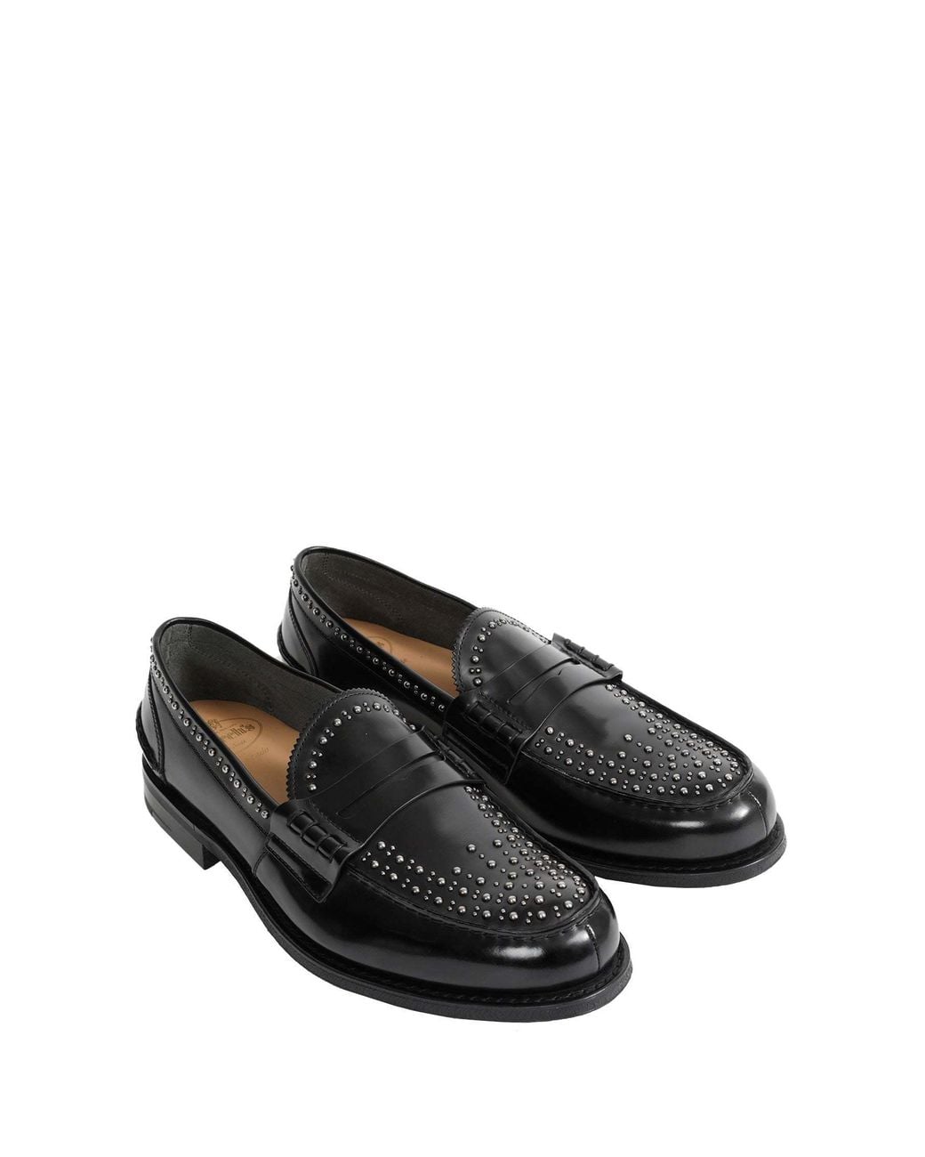 Church's Black Pembrey Met Stud-Embellished Loafers for men
