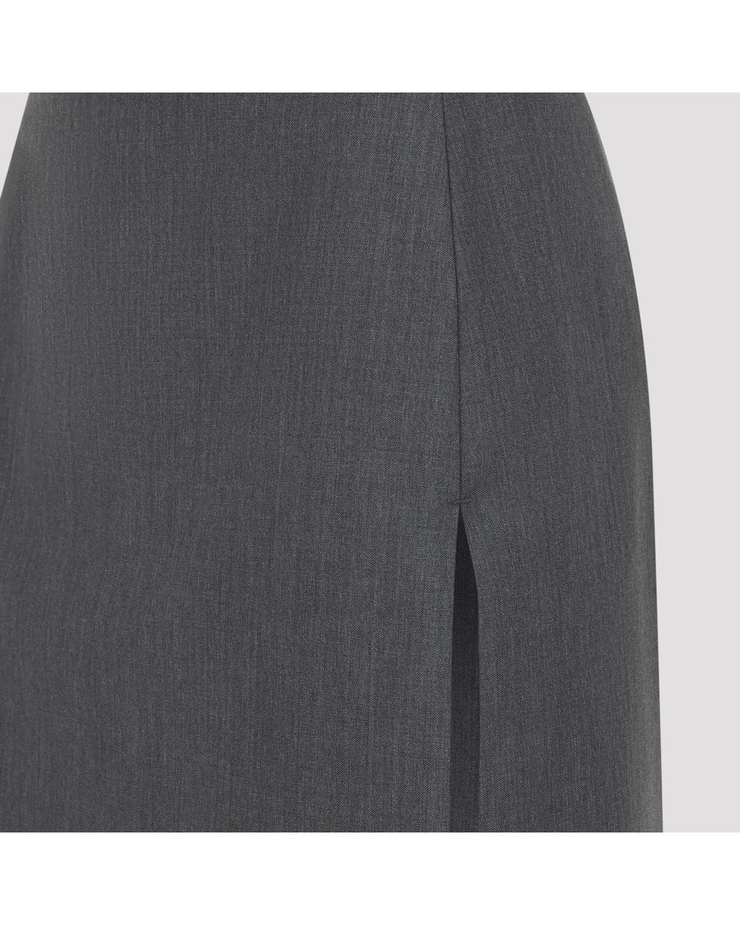 Jil Sander Gray Front Slit Maxi Skirt