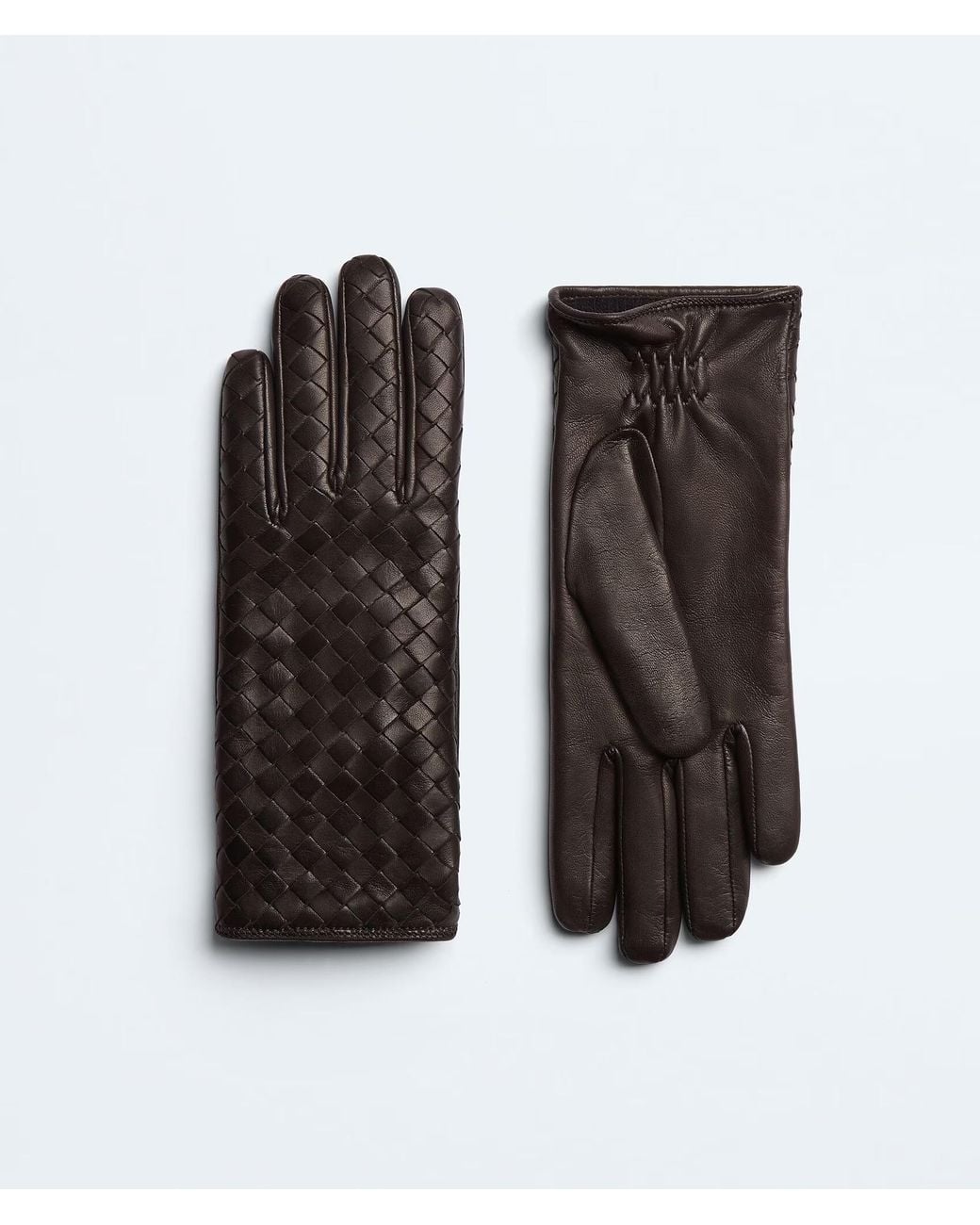Bottega Veneta Black Intrecciato Leather Gloves