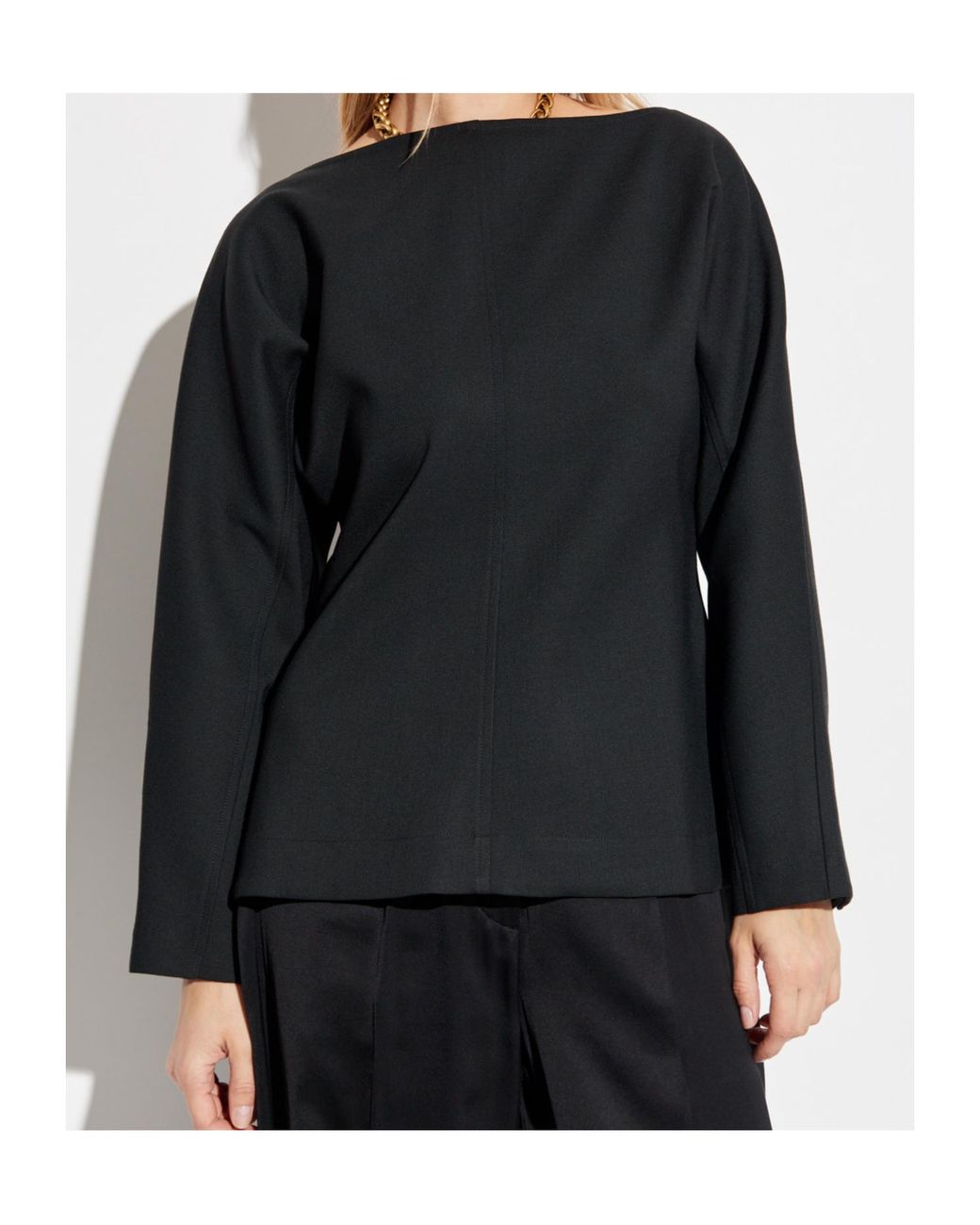 Studio Nicholson Black Long Sleeved Buttoned Top