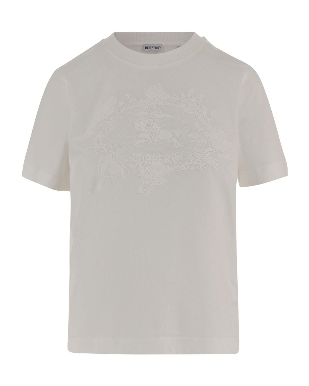 Burberry Gray Knight-Stamp Cotton T-Shirt
