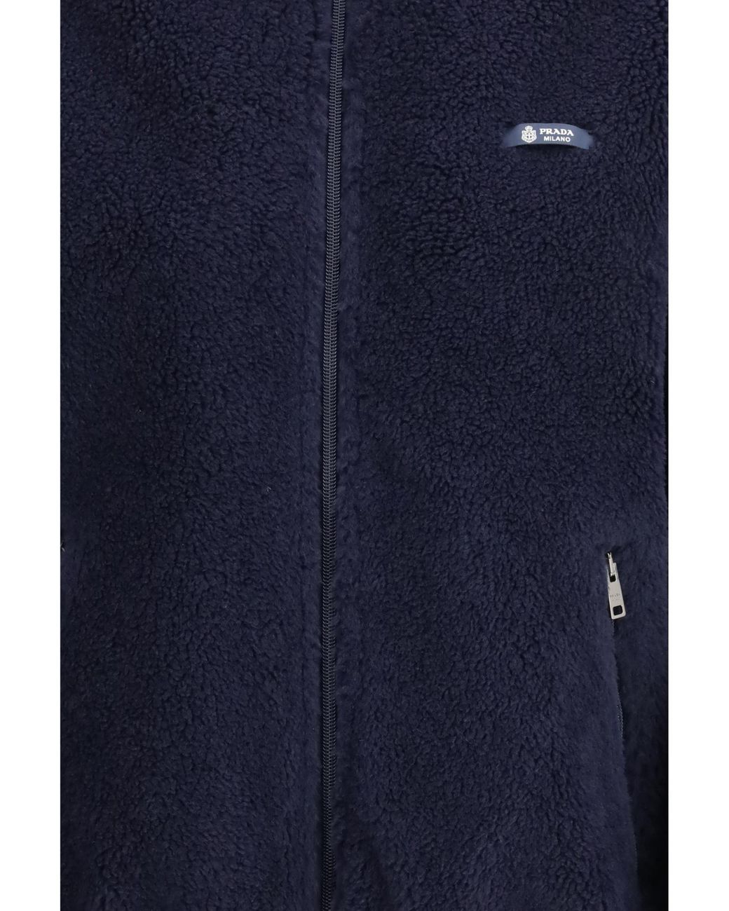 Prada Blue Fleece Bomber Jacket