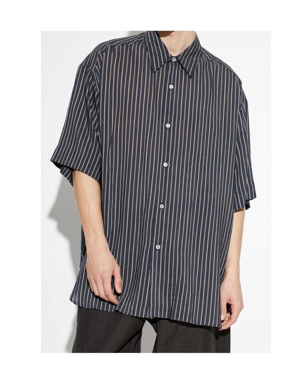 Studio Nicholson Gray Sorono Striped Oversized Shirt for men