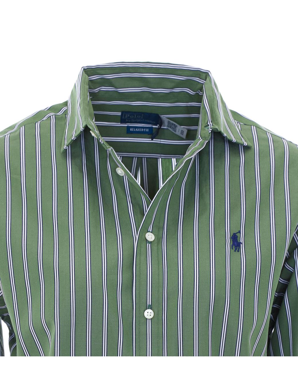 Polo Ralph Lauren Green Logo Embroidered Striped Shirt