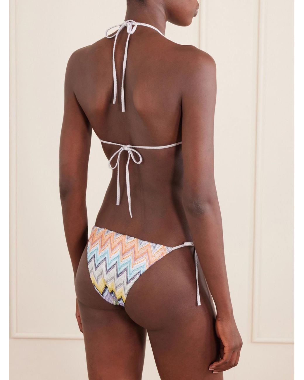Missoni White Striped Knit Bikini
