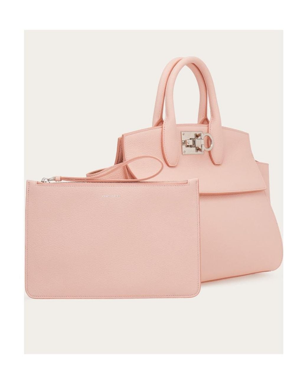 Ferragamo Pink Studio Soft Logo Shoulder Bag