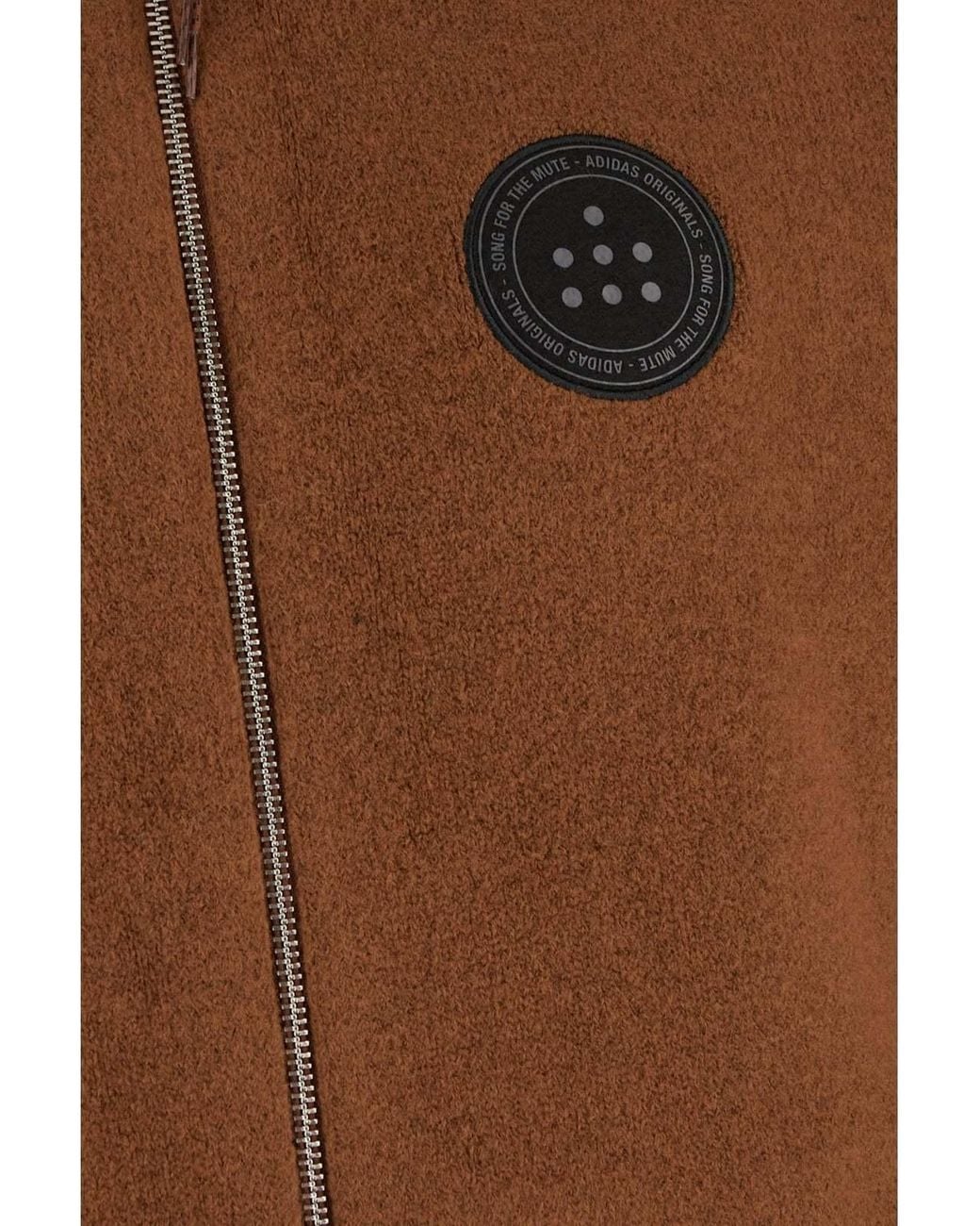 Adidas Originals Brown X Song For The Mute Logo Patch Zip-Up Jacket for men