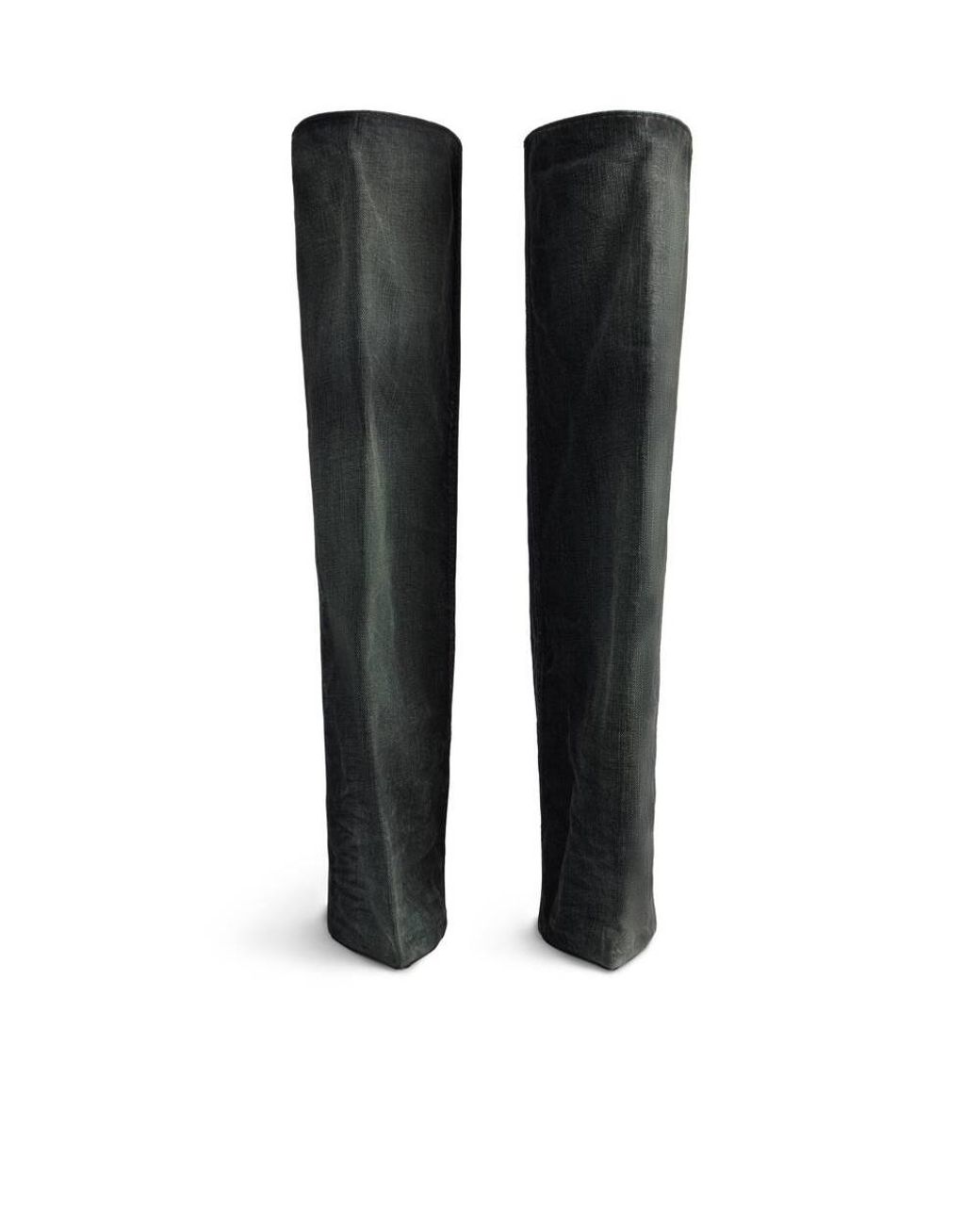 Balenciaga Black New Wader Distressed Boots