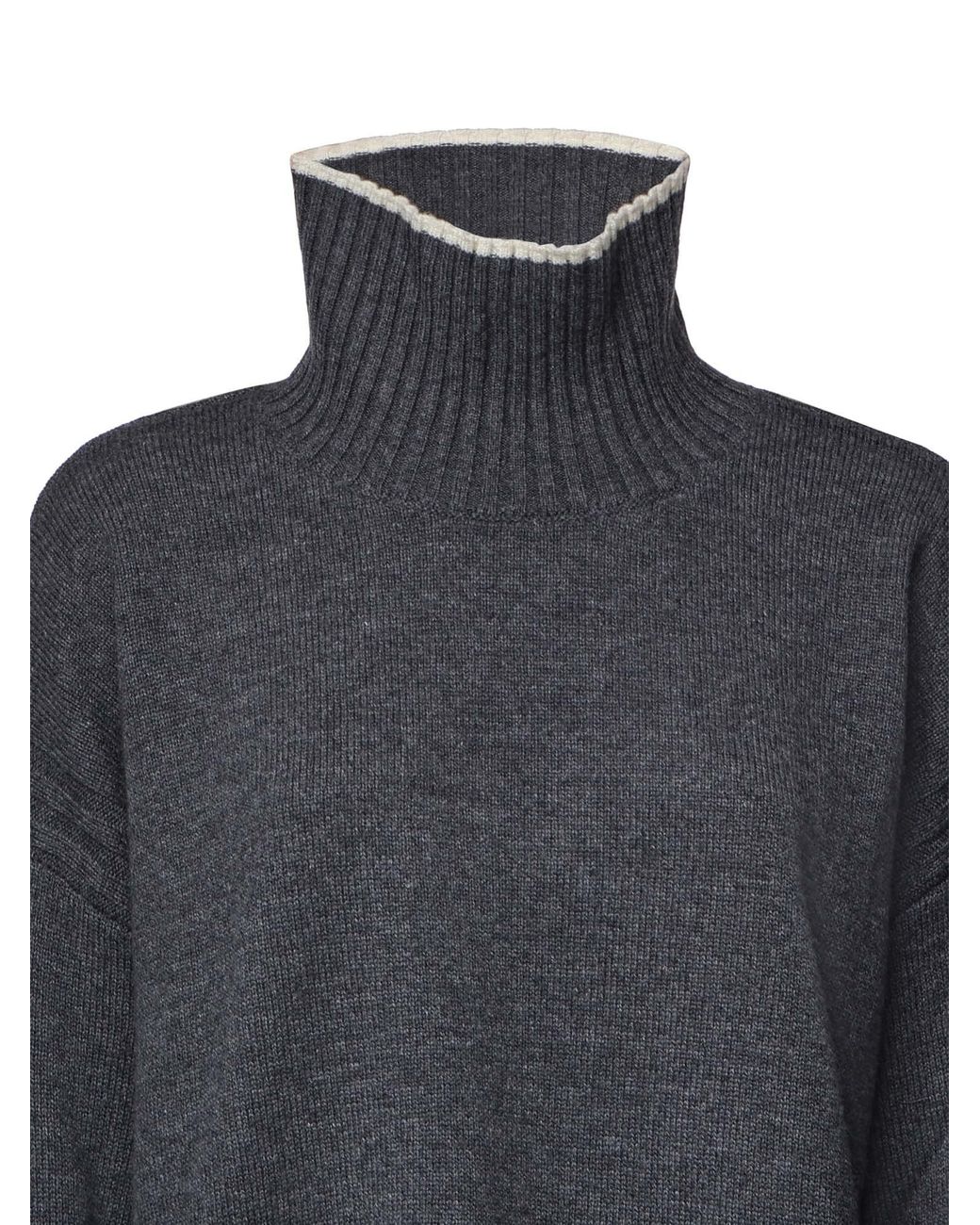 Pinko Gray Turtleneck Knitted Jumper