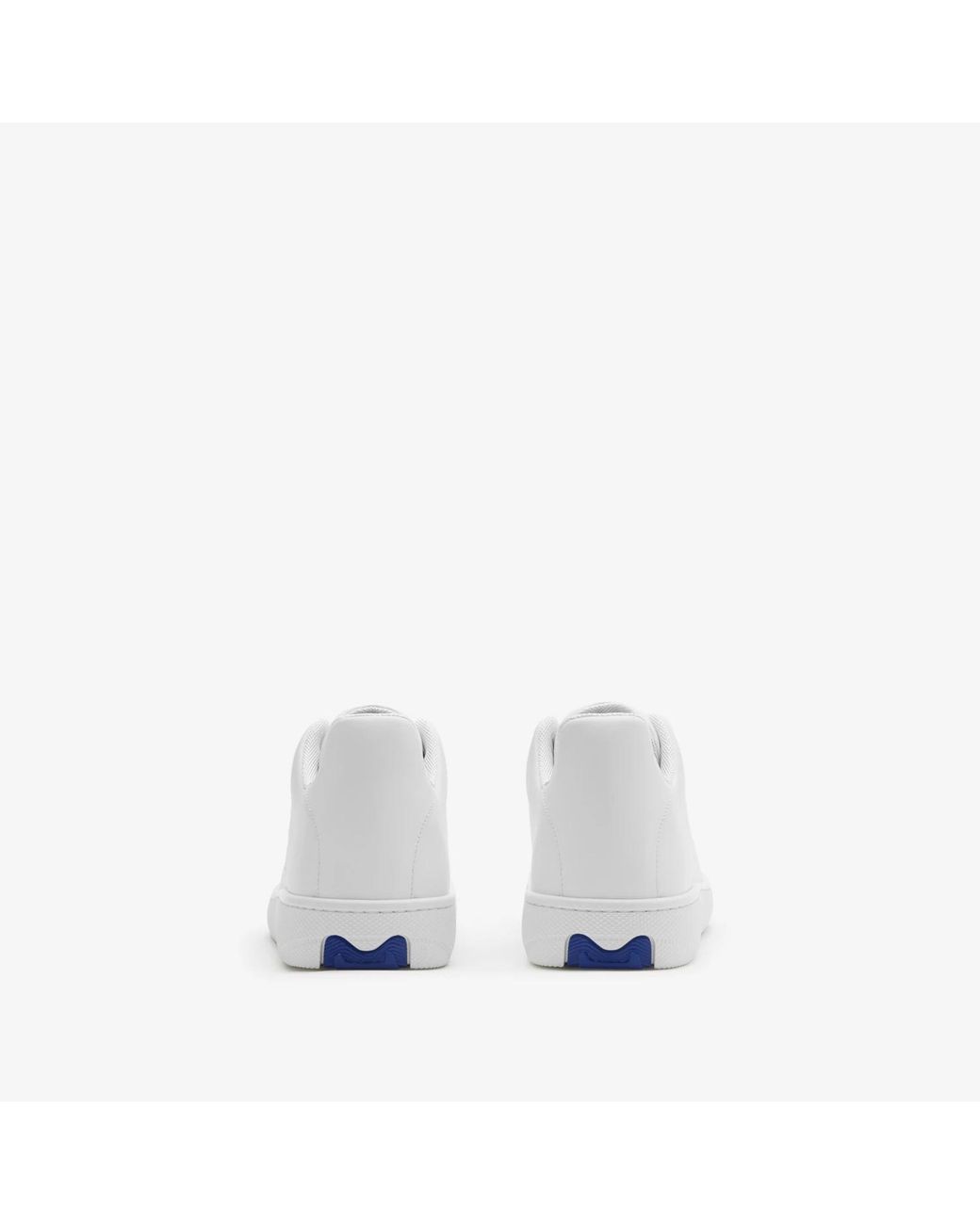 Burberry White Logo Embossed Lace-Up Sneakers for men