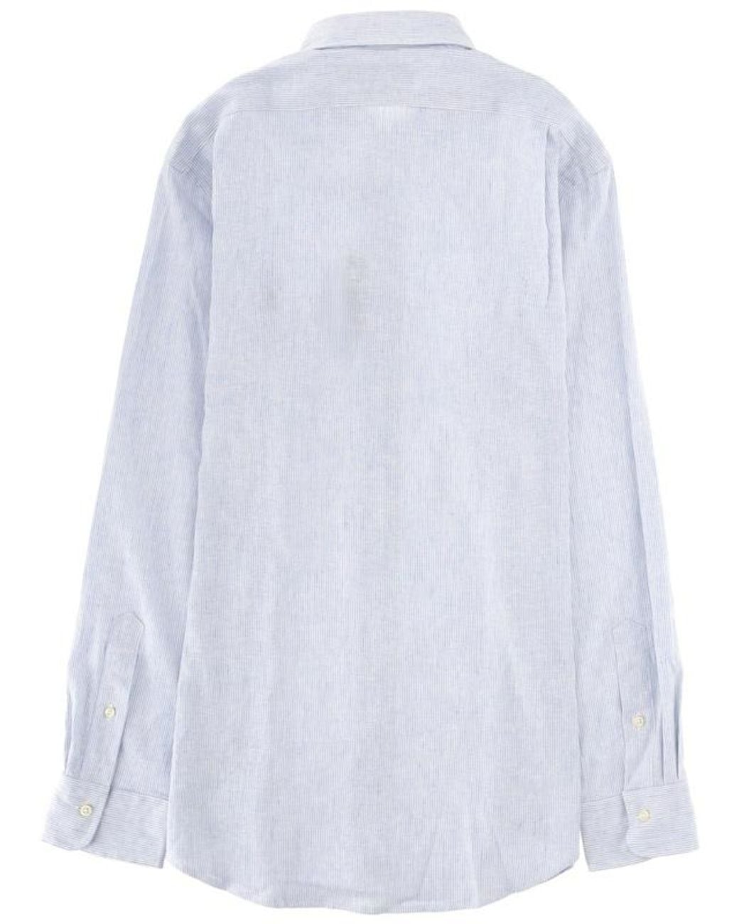 Polo Ralph Lauren White Micro-Stripe Linen Shirt for men