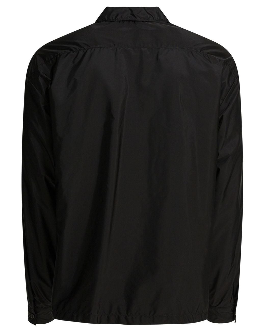 Prada Black Triangle-Logo Zipped Shirt for men